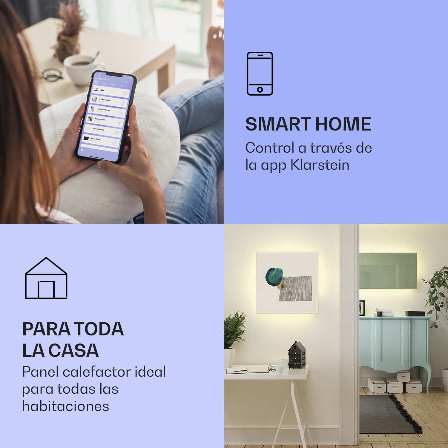 Mojave 1000 calentador inteligente 2 en 1 Convector de infrarrojos 120 x 60 cm 1000 W con luz RGB 1000 W (60 x 120 cm) | Verde Hoja