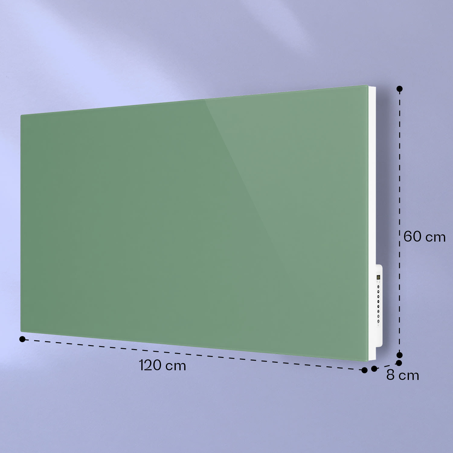 Mojave 1000 smart 2-i-1-värmare infravärme konvektor 120x60cm 1000W RGB-belysning 1000 W (60 x 120 cm) | Bladgrön