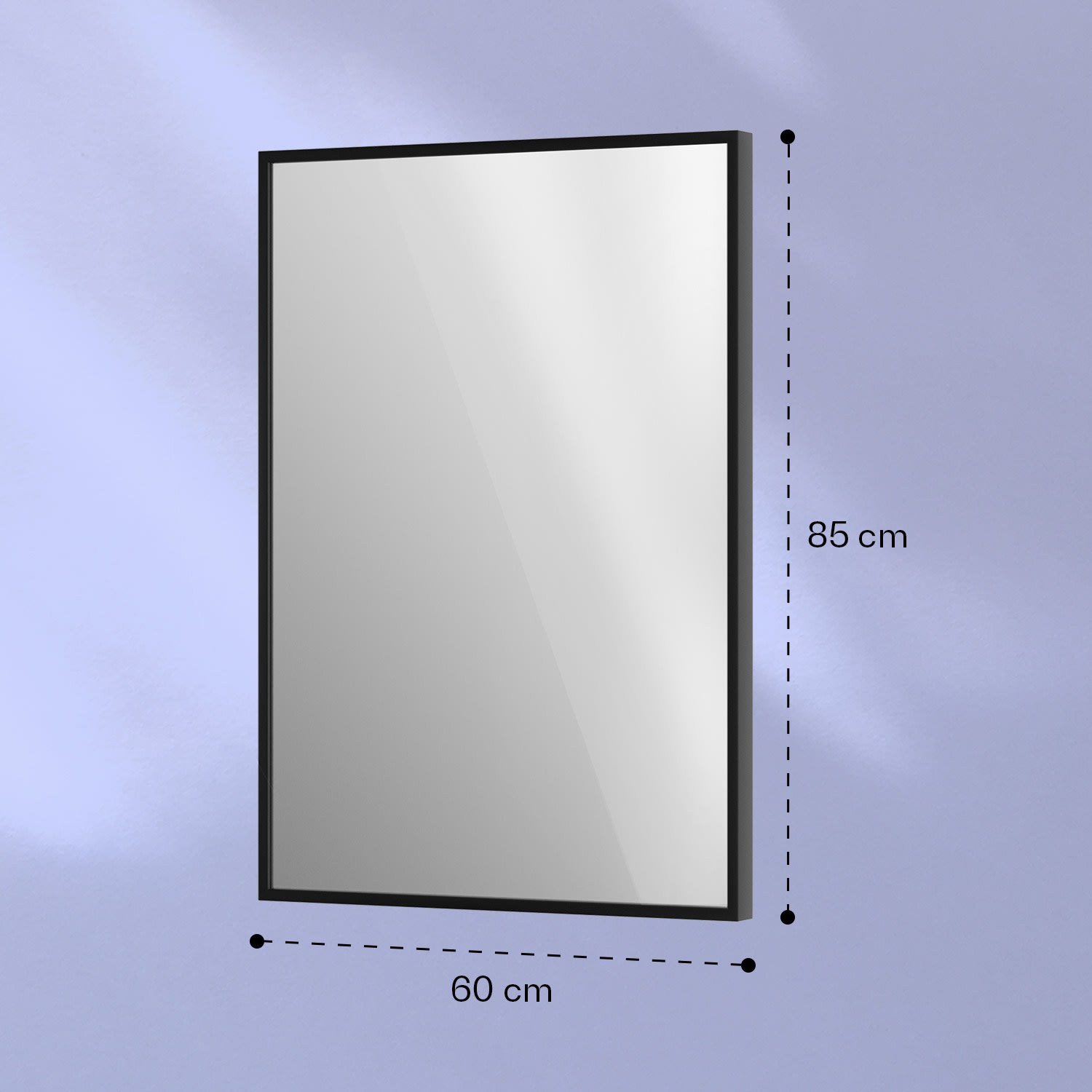 La Palma 750 calentador inteligente 2 en 1 Convector de infrarrojos 85 x 60 cm 750 W Espejo frontal 60 x 85 cm | 750 W | Negro