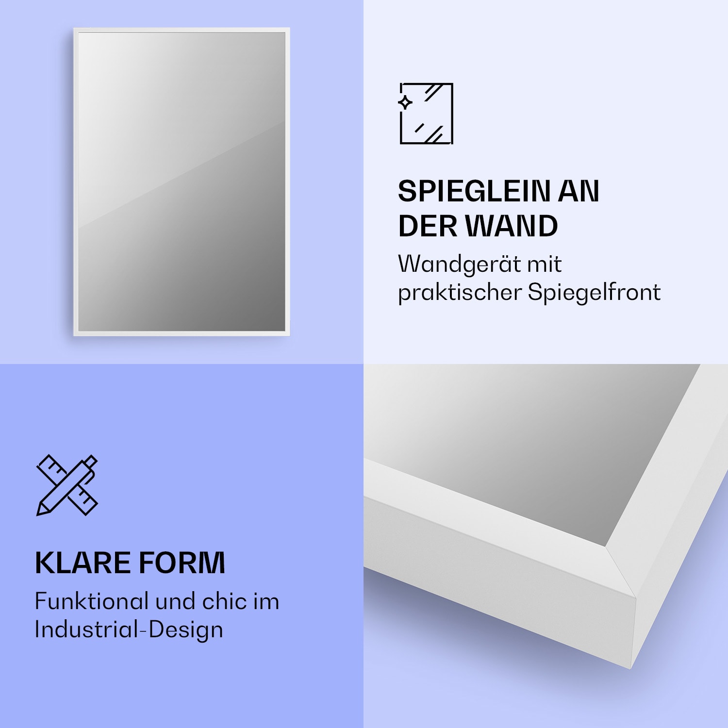 La Palma 750 smart 2-in-1 Heizgerät Infrarot Konvektor 85x60cm 750W Spiegelfront 60 x 85 cm | 750 W | Weiß