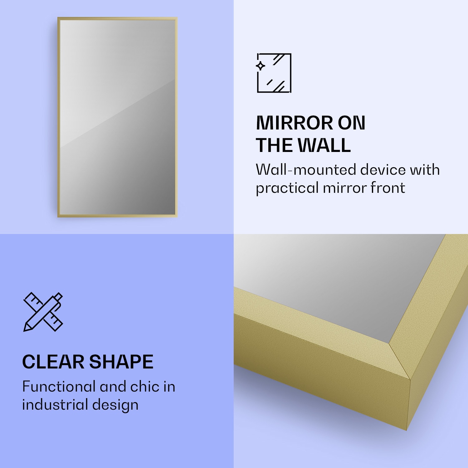 La Palma 1000 smart 2-in-1 verwarming infrarood convectiekachel 120 x 60 cm 1000 W spiegel 60 x 120 cm | 1000 W | Goud