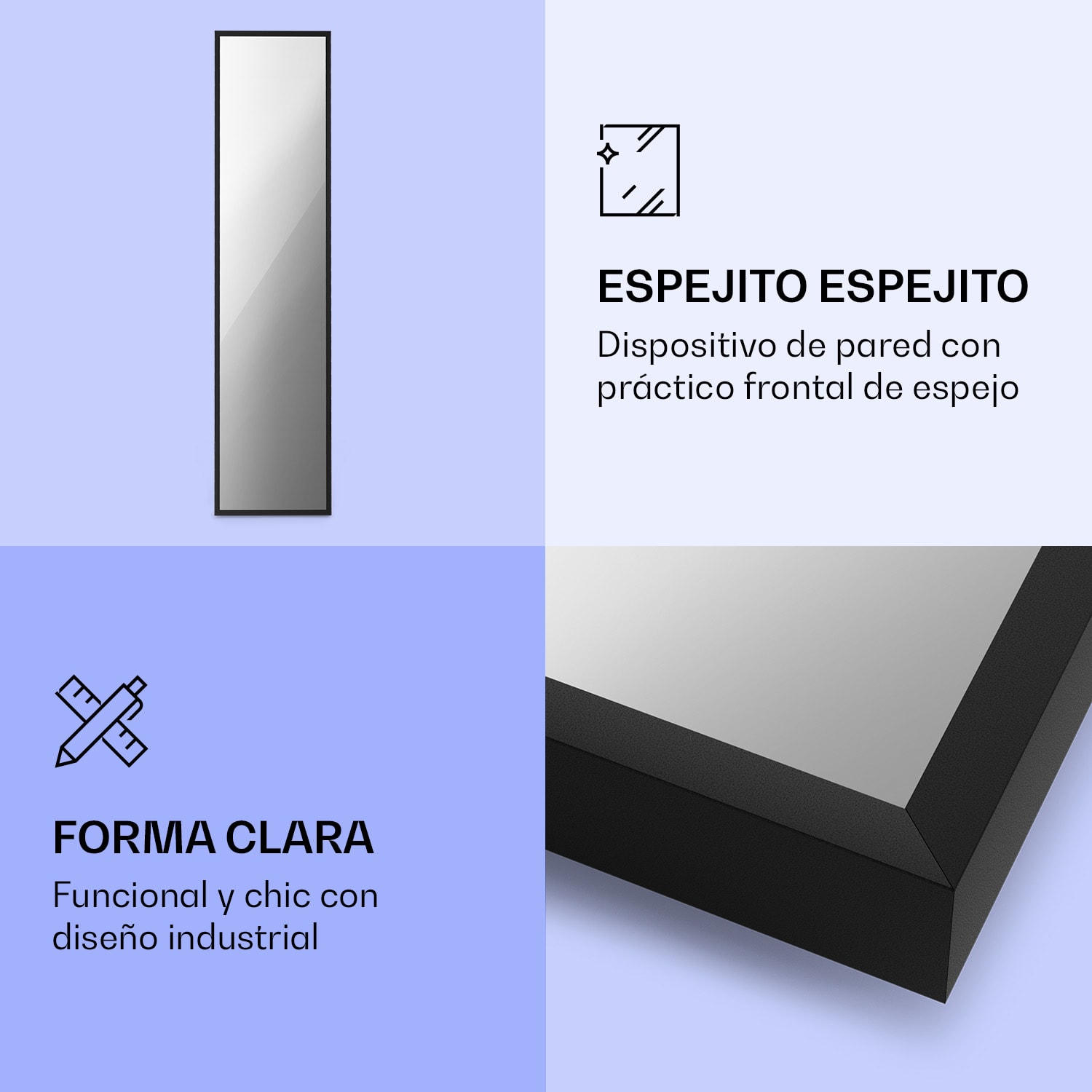 La Palma 900 Calentador infrarrojo inteligente con base de espejo 40 x 160 cm 900 W 40 x 160 cm | 900 W | Negro