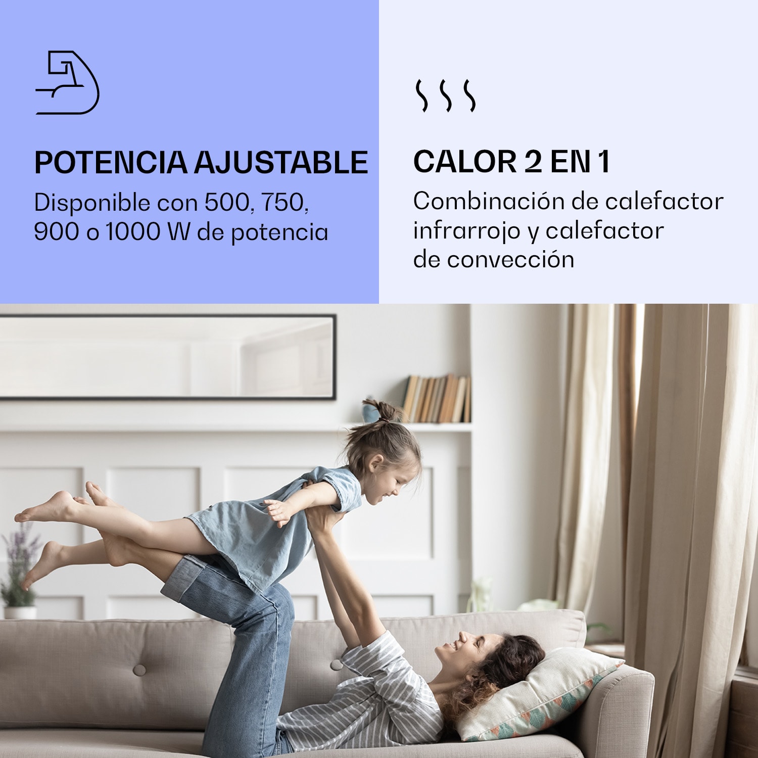 La Palma 900 Calentador infrarrojo inteligente con base de espejo 40 x 160 cm 900 W 40 x 160 cm | 900 W | Negro