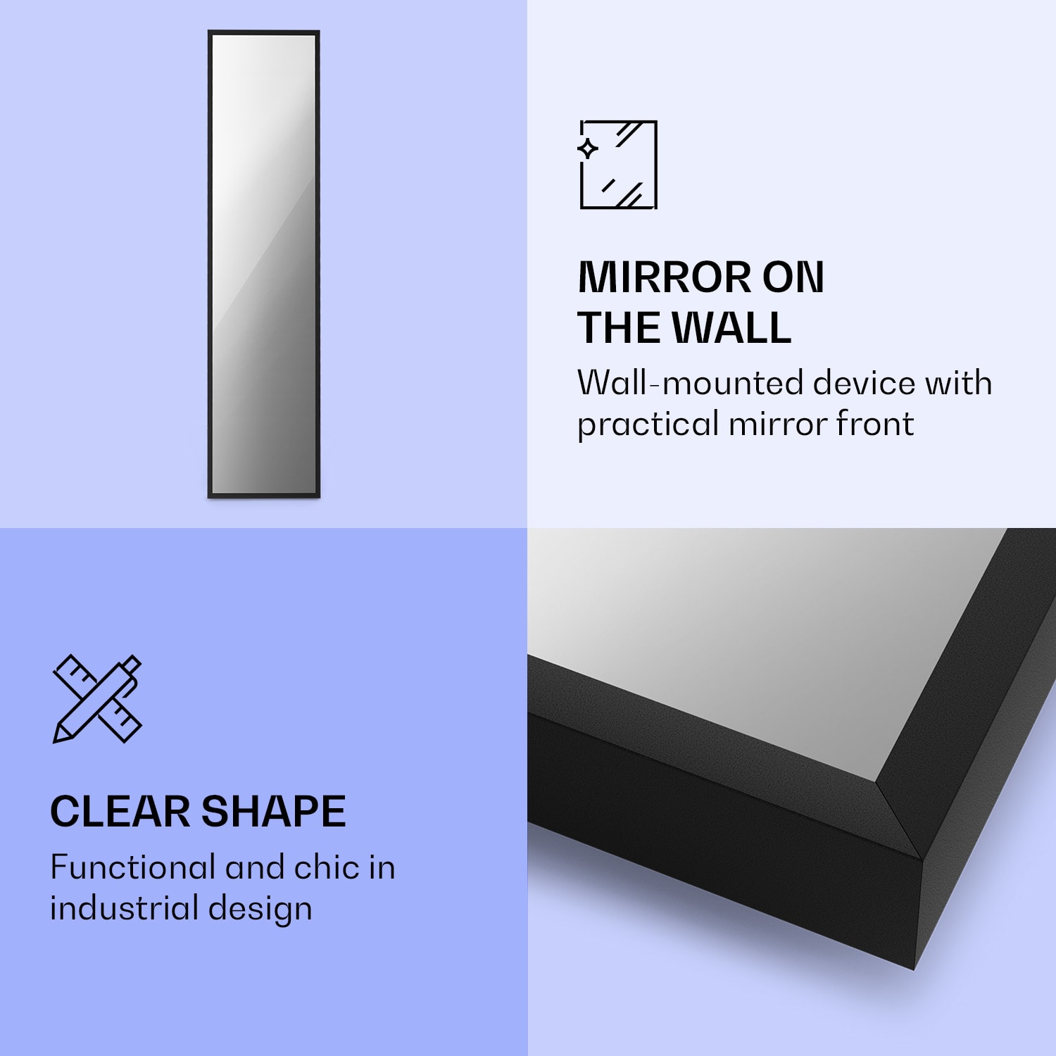 La Palma 900 smart, infrardeči grelnik, 40 x 160cm, 900W, stojalo za ogledalo 40 x 160 cm | 900 W | Črna