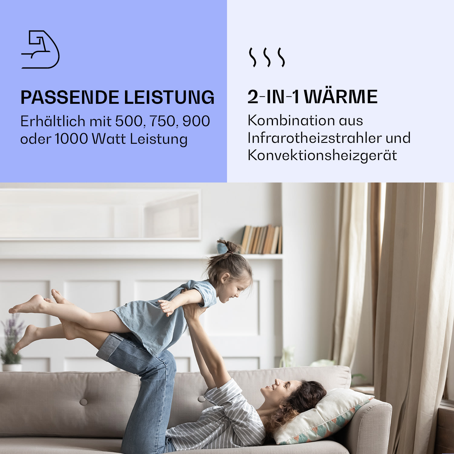 La Palma 900 smart radiateur infrarouge convecteur 40x160cm 900W miroir socle 40 x 160 cm | 900 W | Blanc