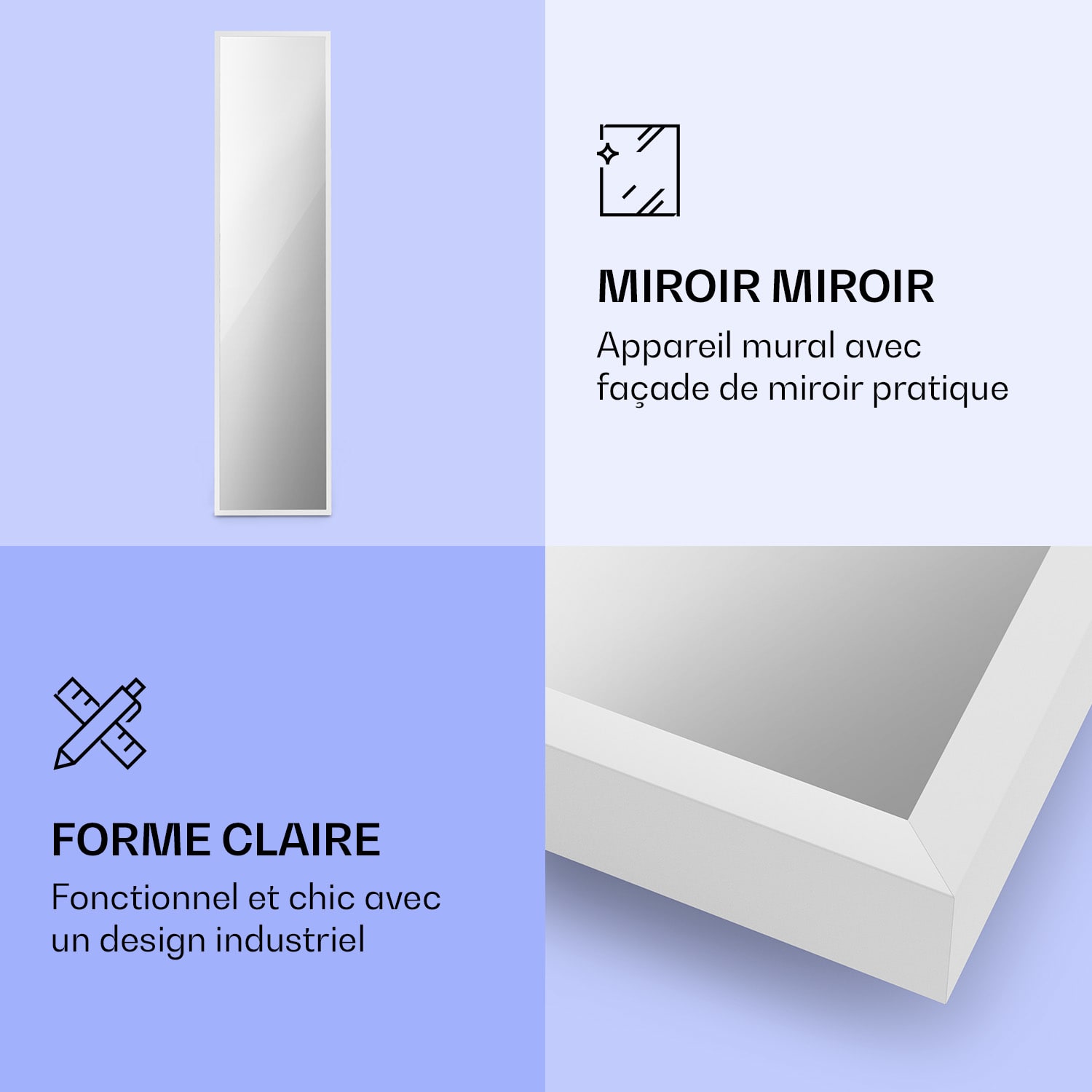 La Palma 900 smart infraroodverwarming convector 40 x 160 cm 900 W spiegel standvoet 40 x 160 cm | 900 W | Wit