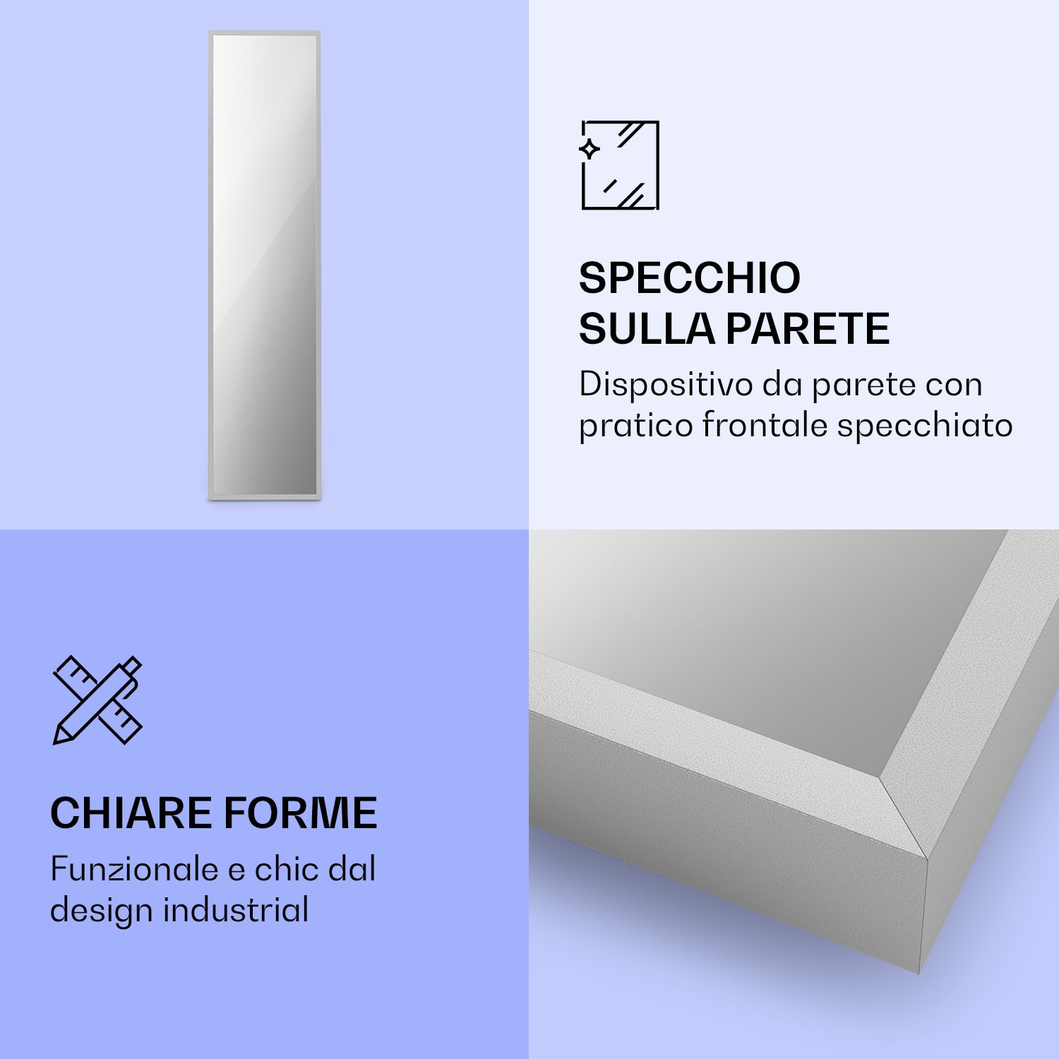 Radiatore a raggi infrarossi La Palma 900 smart Termoconvettore 40x160cm 900W Specchio Supporto alla base 40 x 160 cm | 900 W | Argento