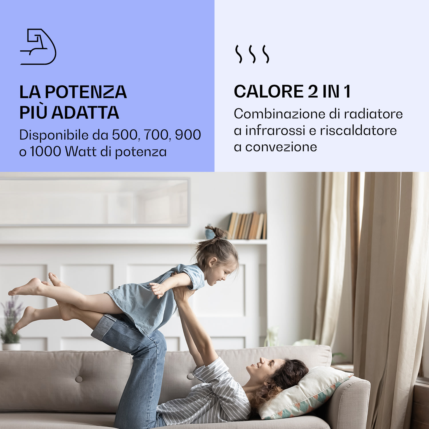 Radiatore a raggi infrarossi La Palma 900 smart Termoconvettore 40x160cm 900W Specchio Supporto alla base 40 x 160 cm | 900 W | Argento