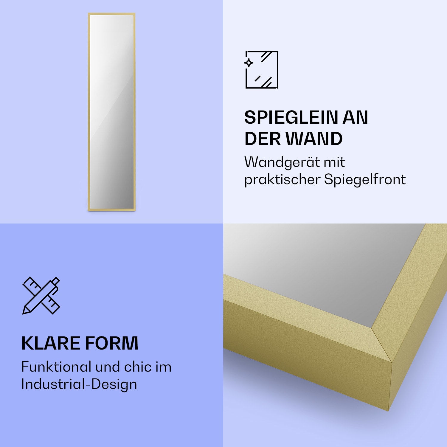 Radiatore a raggi infrarossi La Palma 900 smart Termoconvettore 40x160cm 900W Specchio Supporto alla base 40 x 160 cm | 900 W | Oro