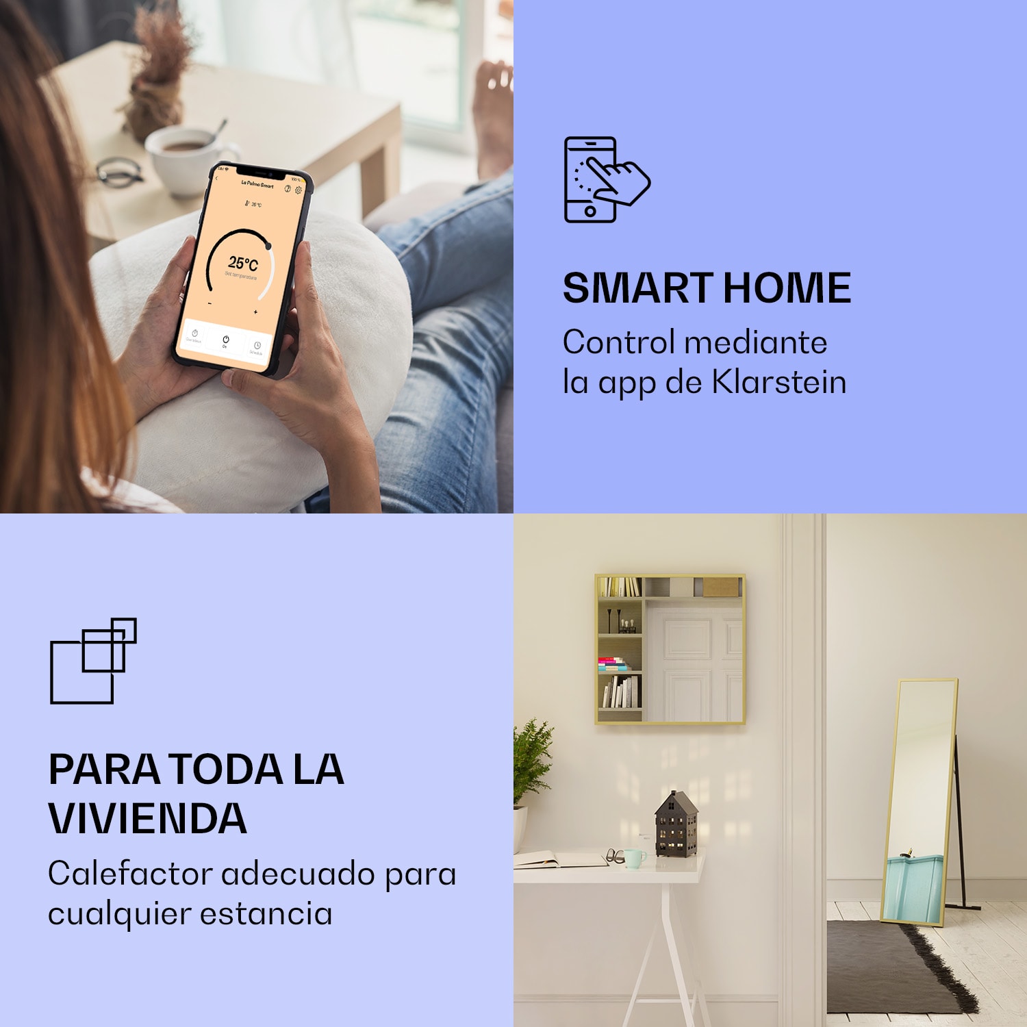 La Palma 900 Calentador infrarrojo inteligente con base de espejo 40 x 160 cm 900 W 40 x 160 cm | 900 W | Oro