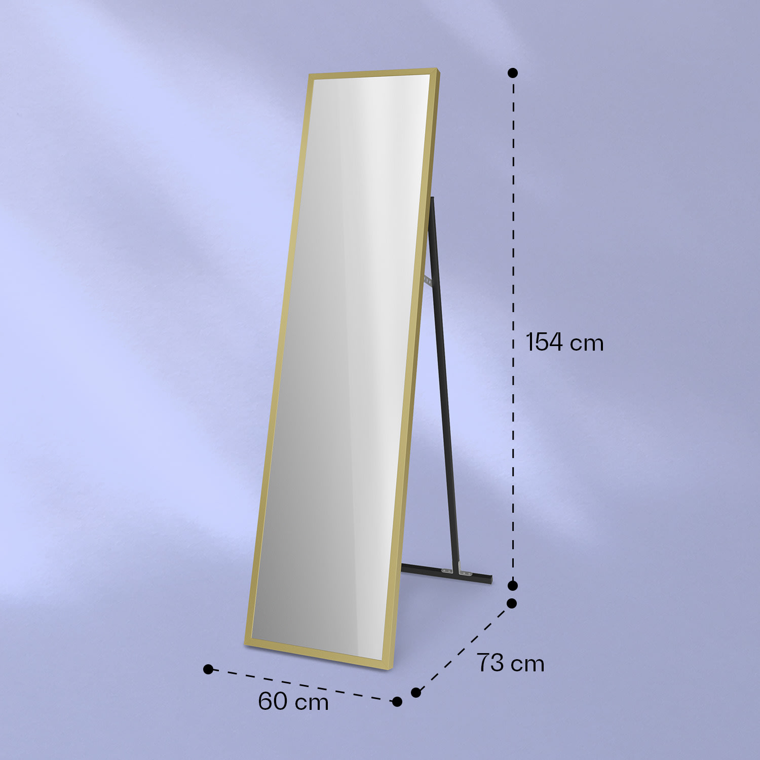 La Palma 900 smart radiateur infrarouge convecteur 40x160cm 900W miroir socle 40 x 160 cm | 900 W | Doré