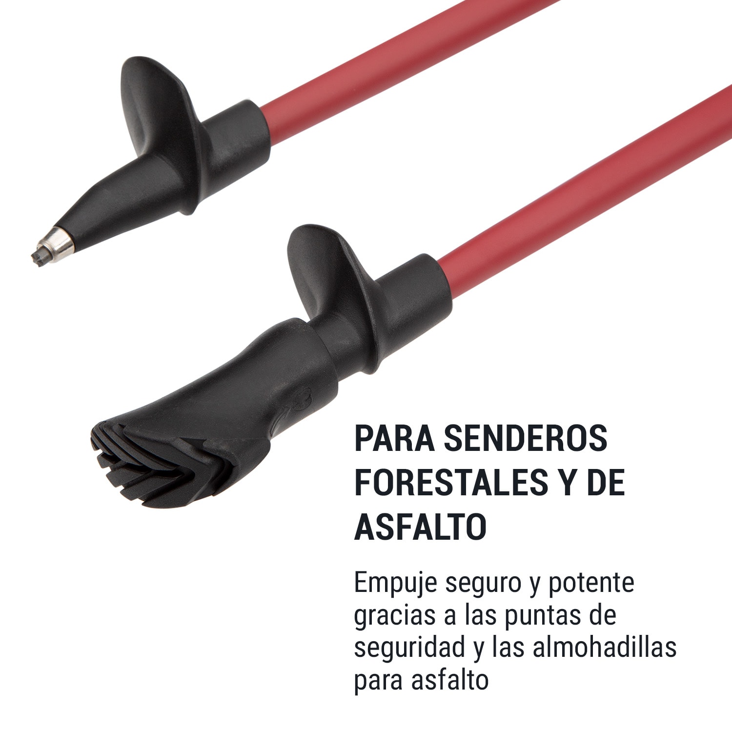 Bilbao TX Essential Bastones de marcha nórdica 10 % carbono 100-130 cm Asas de corcho  Negro/Rojo