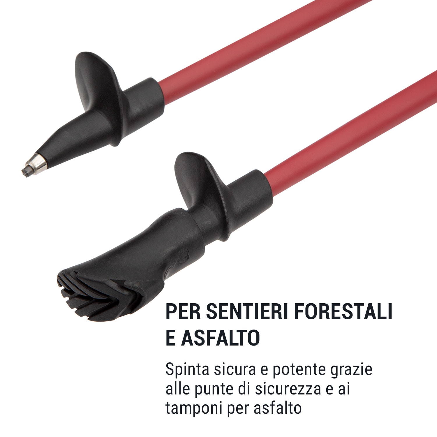 Bastoncini da nordic walking professionali Bilbao TX Essential 10% carbonio 100-130 impugnatura in sughero  Nero / Rosso