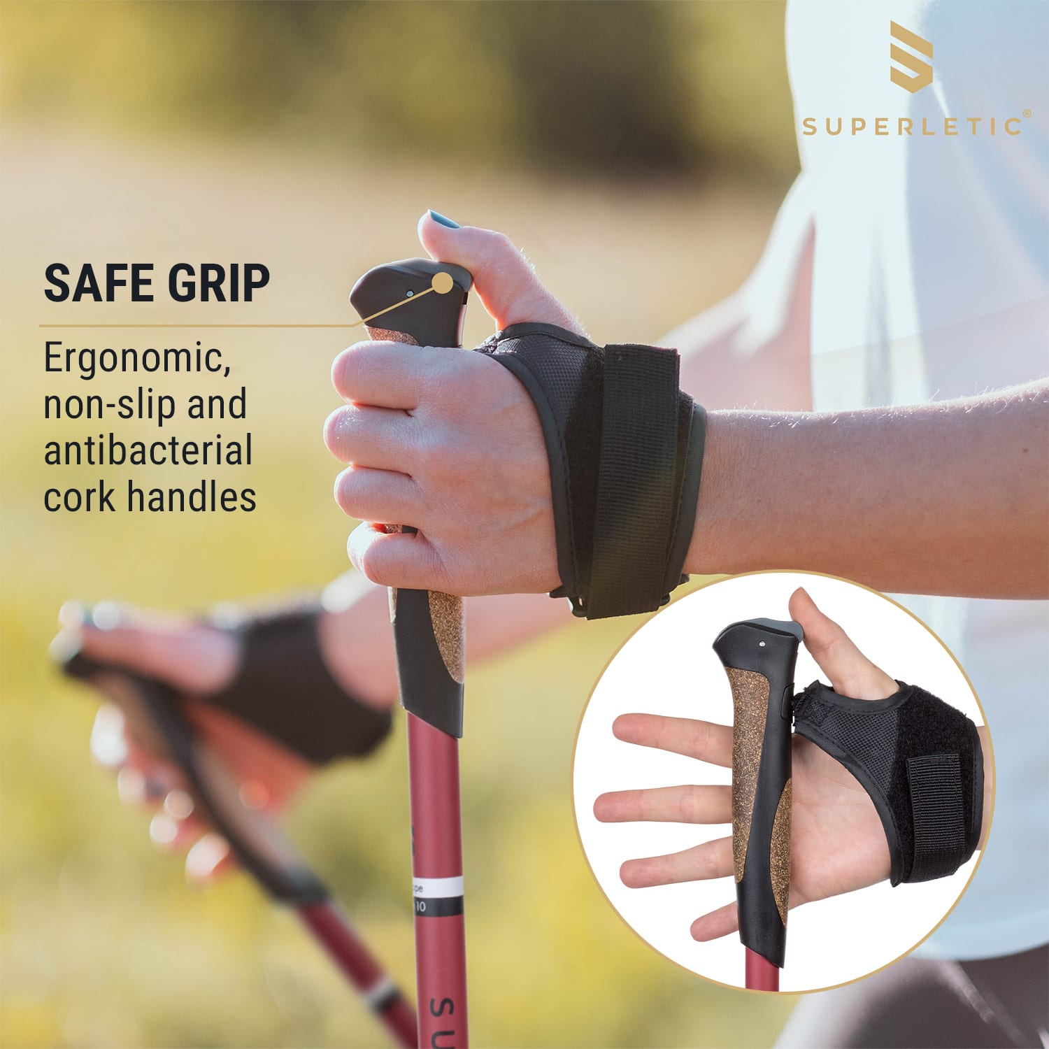 Bilbao TX Essential, kijki do nordic walking, 10% włókno węglowe, 100–130 cm, uchwyty korkowe