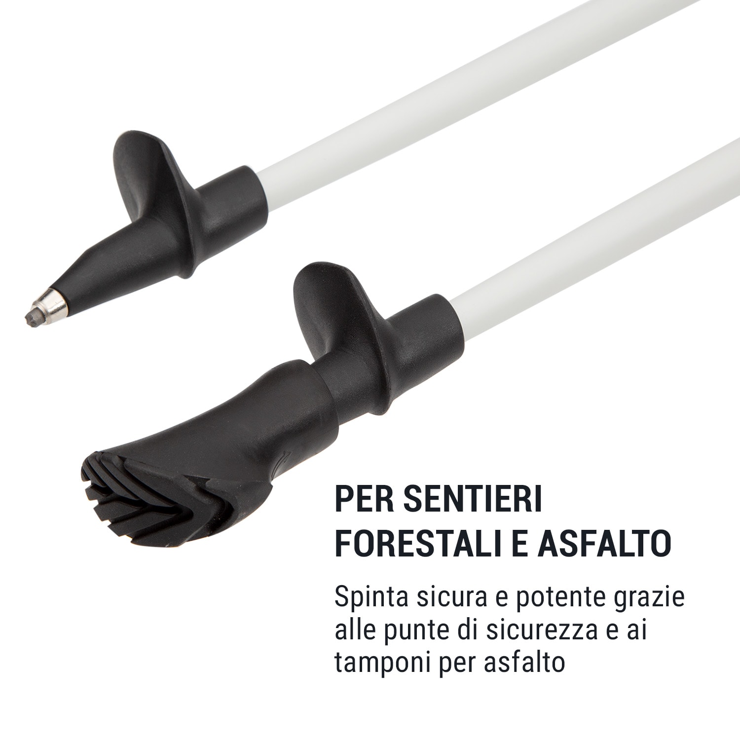 Pau TX Professional, kijki do nordic walking, 50% włókno węglowe, 100-130 cm, uchwyty korkowe Biało / czarny