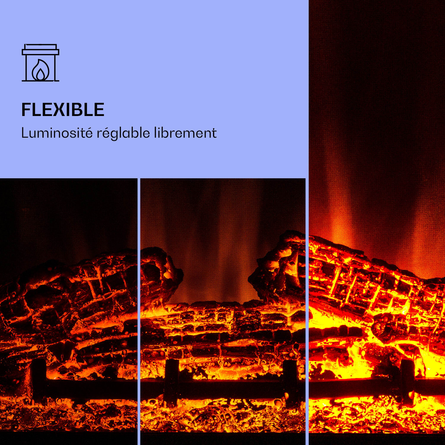 Dukono elektrische haard 1800W led vlammen kachelventilator Verwarmer timer houtcompartiment Geel