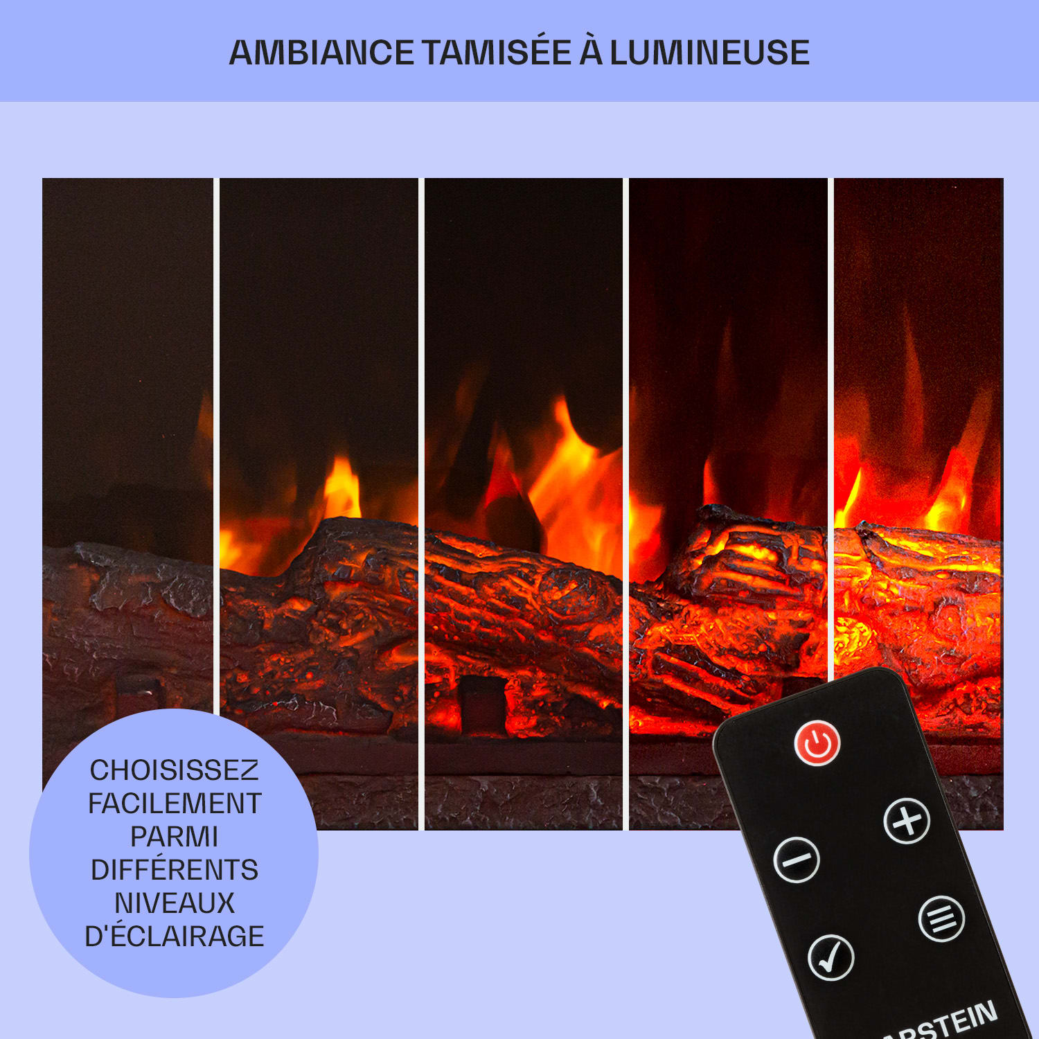 Dukono elektrische haard 1800W led vlammen kachelventilator Verwarmer timer houtcompartiment Geel