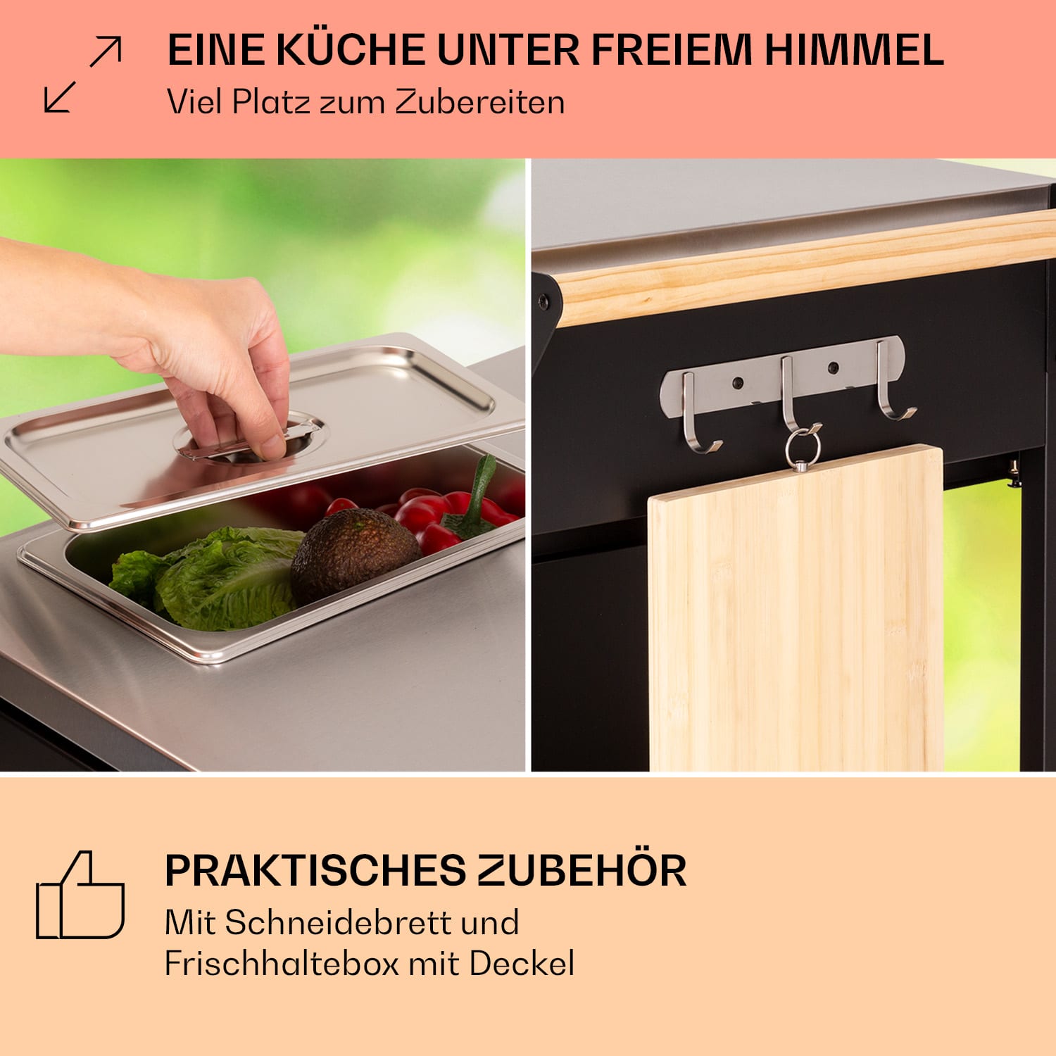 Jersey Outdoor Kitchen Arbeitsstation Edelstahl mobil Regenschutzhülle 