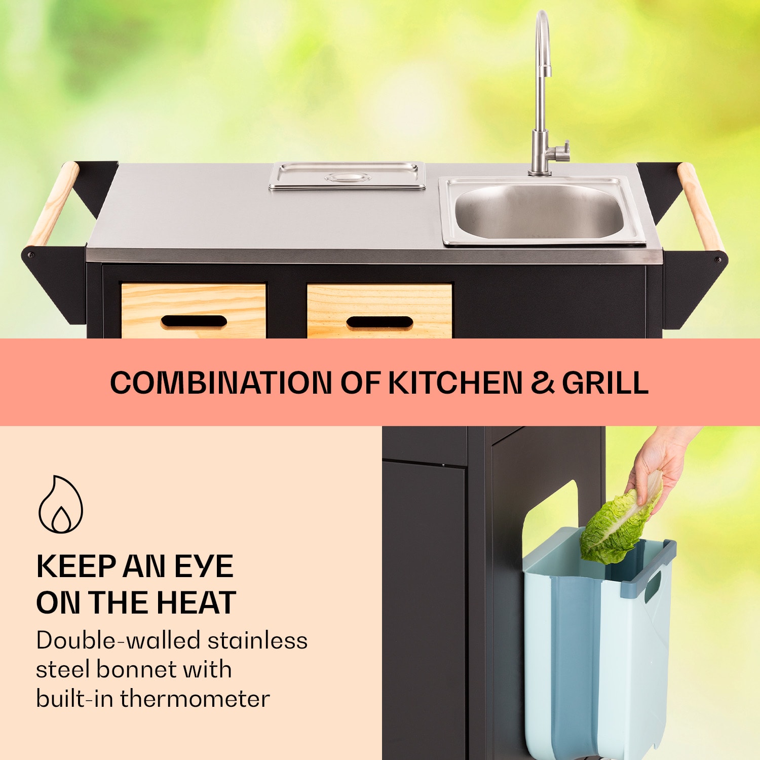 Prijenosna navlaka za kišu od nehrđajućeg čelika za vanjsku kuhinjsku perilicu 