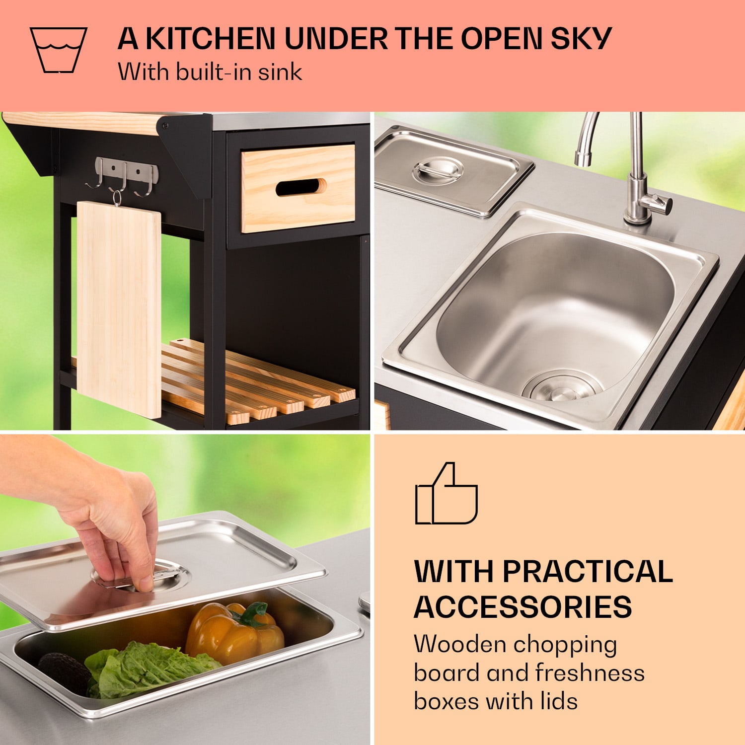 Prijenosna navlaka za kišu od nehrđajućeg čelika za vanjsku kuhinjsku perilicu 