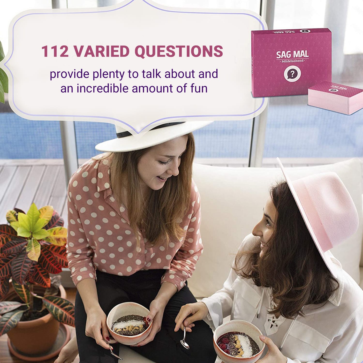 Sag mal... Mädelsabend Poznávací hra 100+ otázek Počet hráčů: 1+ Věk: Dospělí 