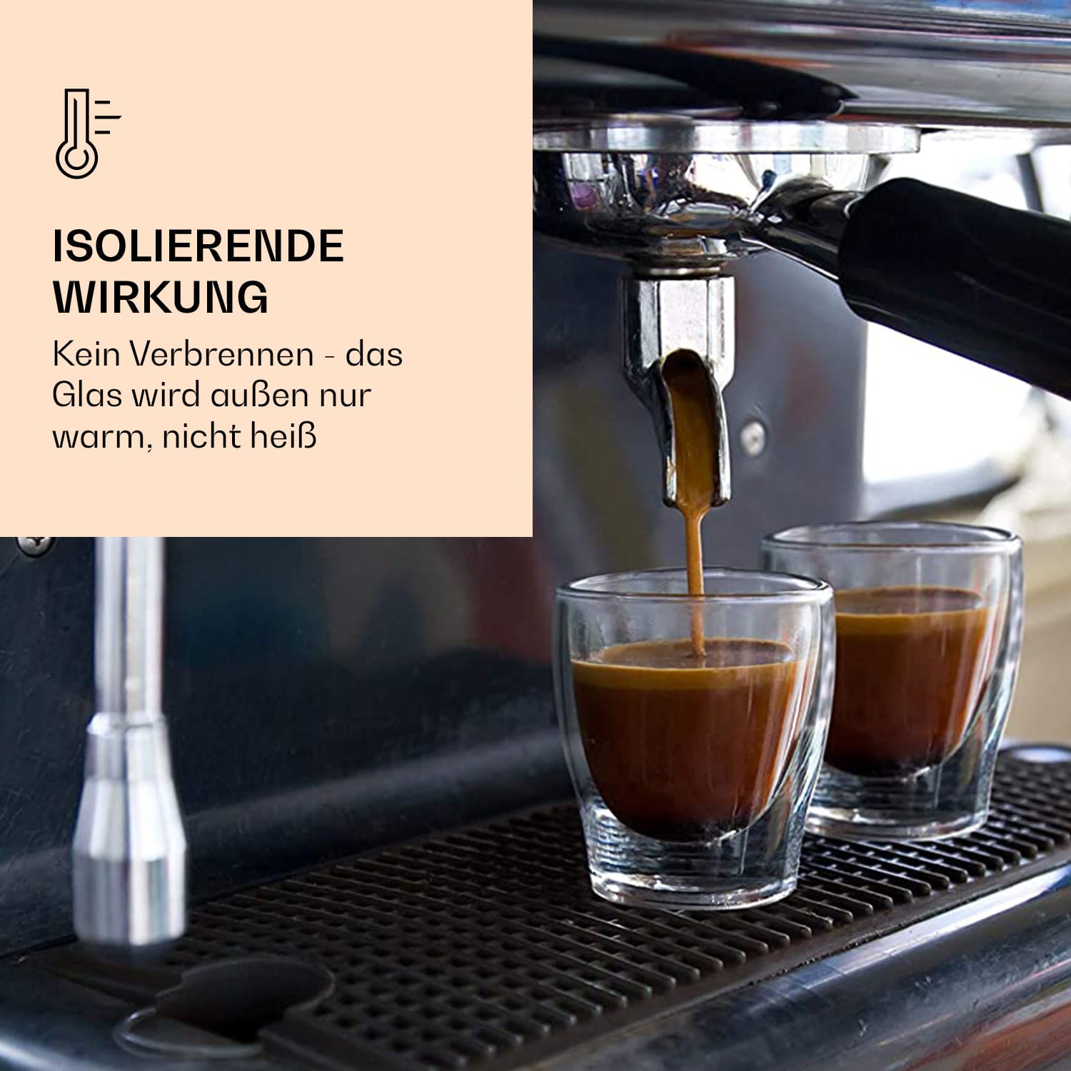 DUOS doppelwandiges Glas 80 ml Trinkglas Espresso Borosilikatglas 4er-Set