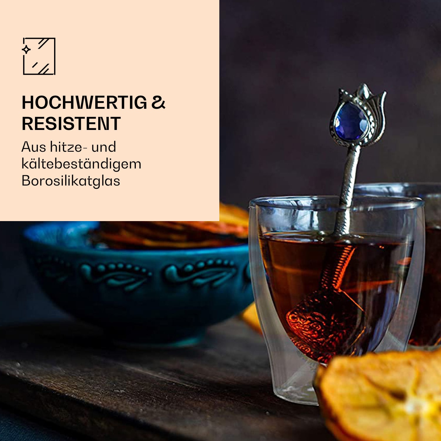DUOS doppelwandiges Glas 80 ml Trinkglas Espresso Borosilikatglas 4er-Set