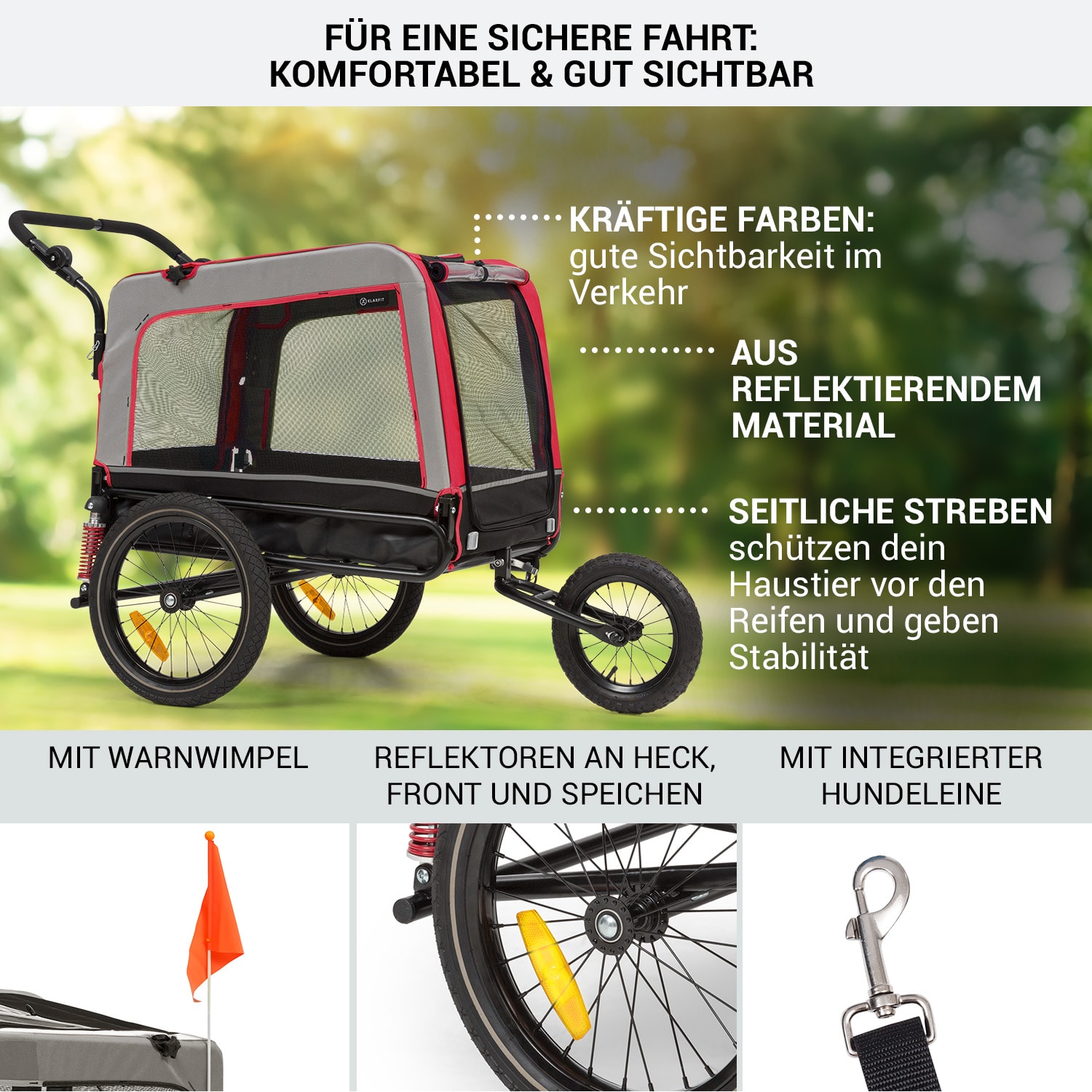 Husky Vario 2-in-1 Hundeanhänger Hundebuggy ca. 240L 600D Oxford  