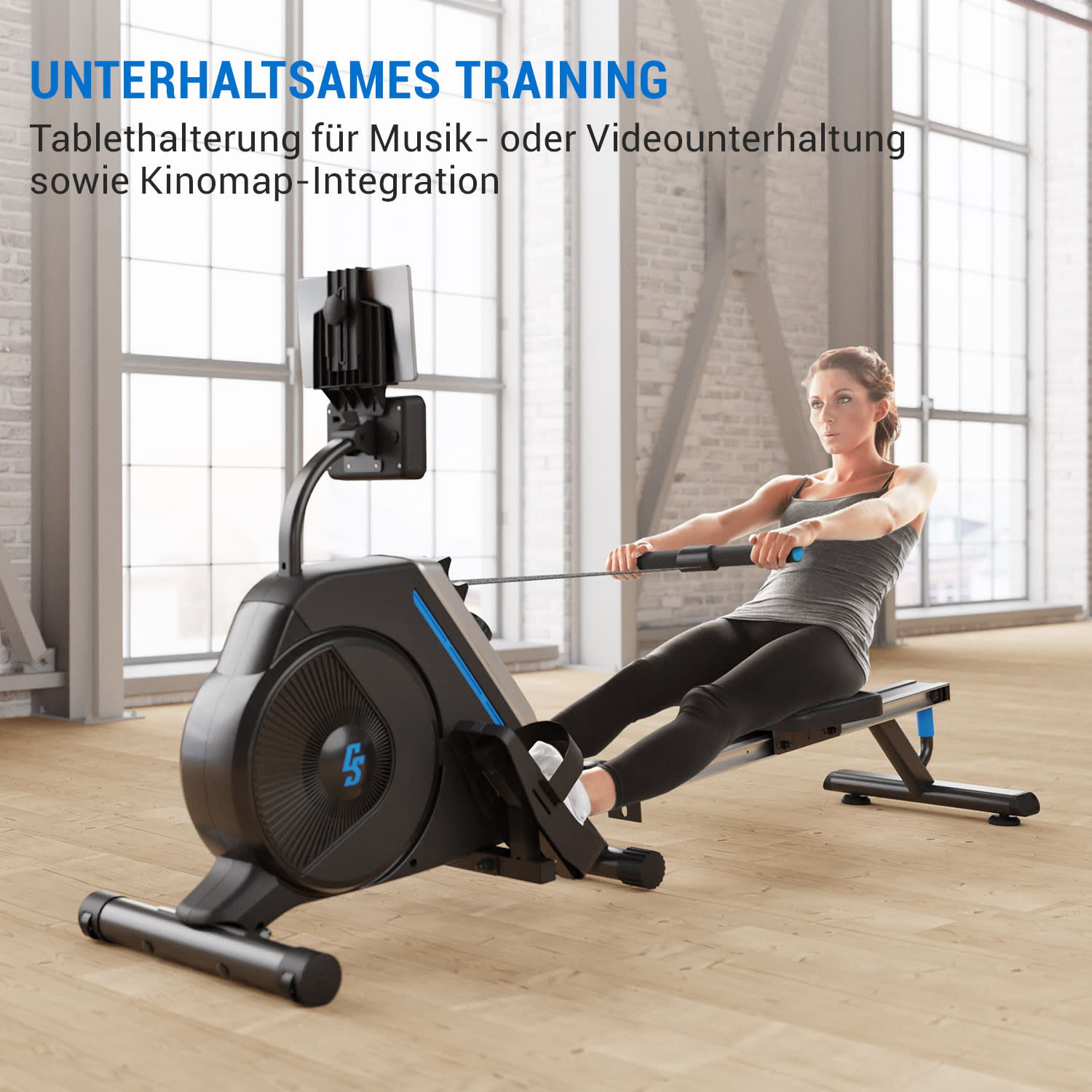 Helios Magnetrudergerät LED-Display 8 Stufen Aluminium 