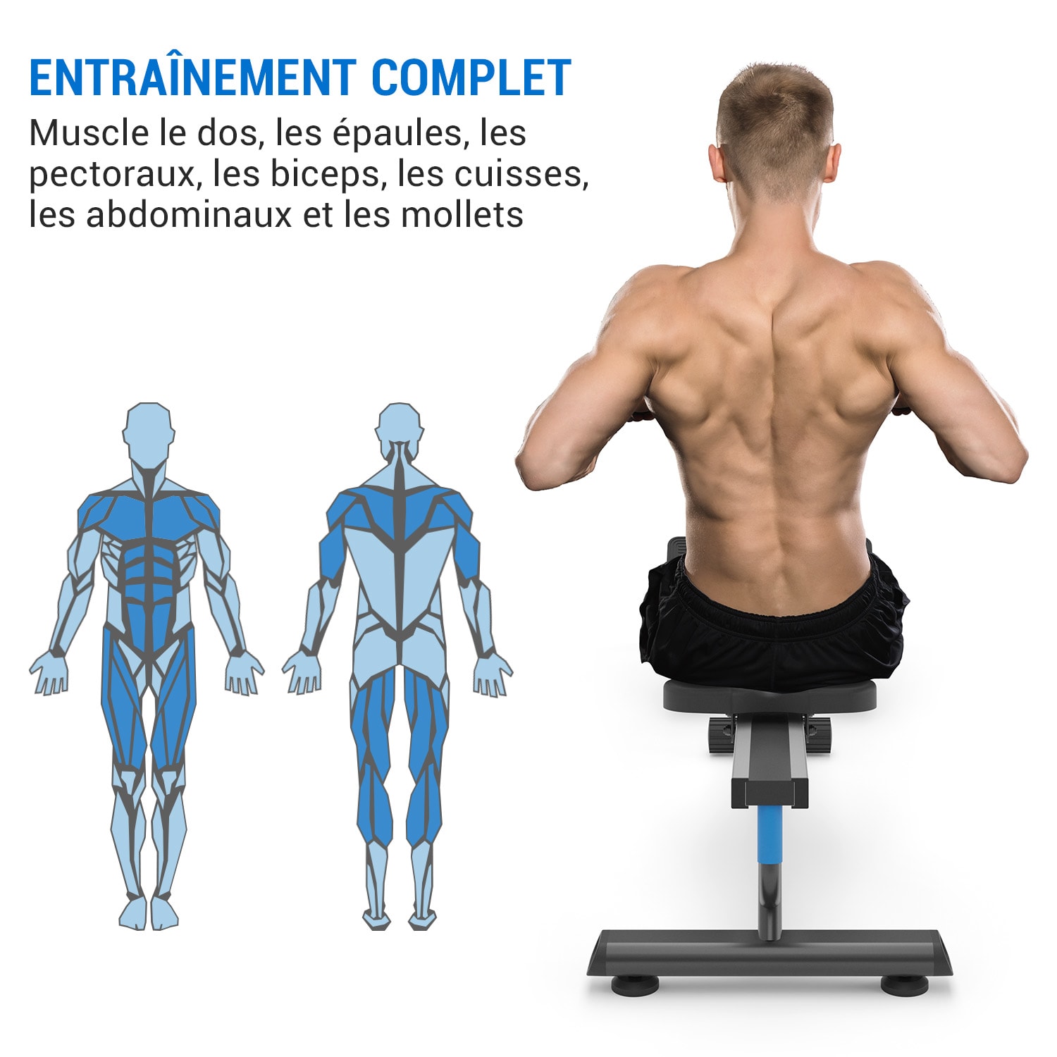 Rameur magnétique Helios Ecran LED 8 niveaux aluminium 