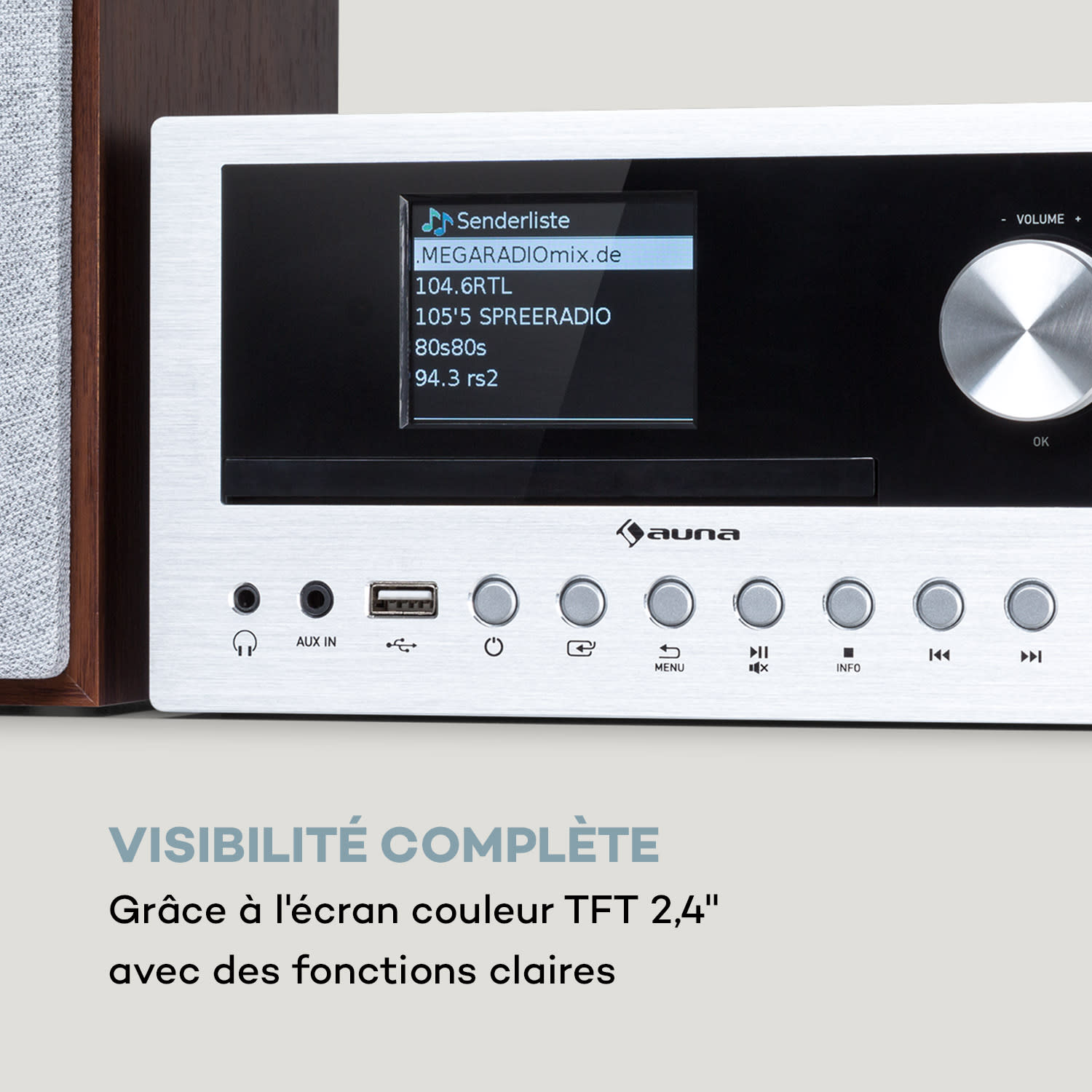 Connect System stereo-installatie 40 watt max. internet/DAB+/FM-radio cd-speler Walnoot