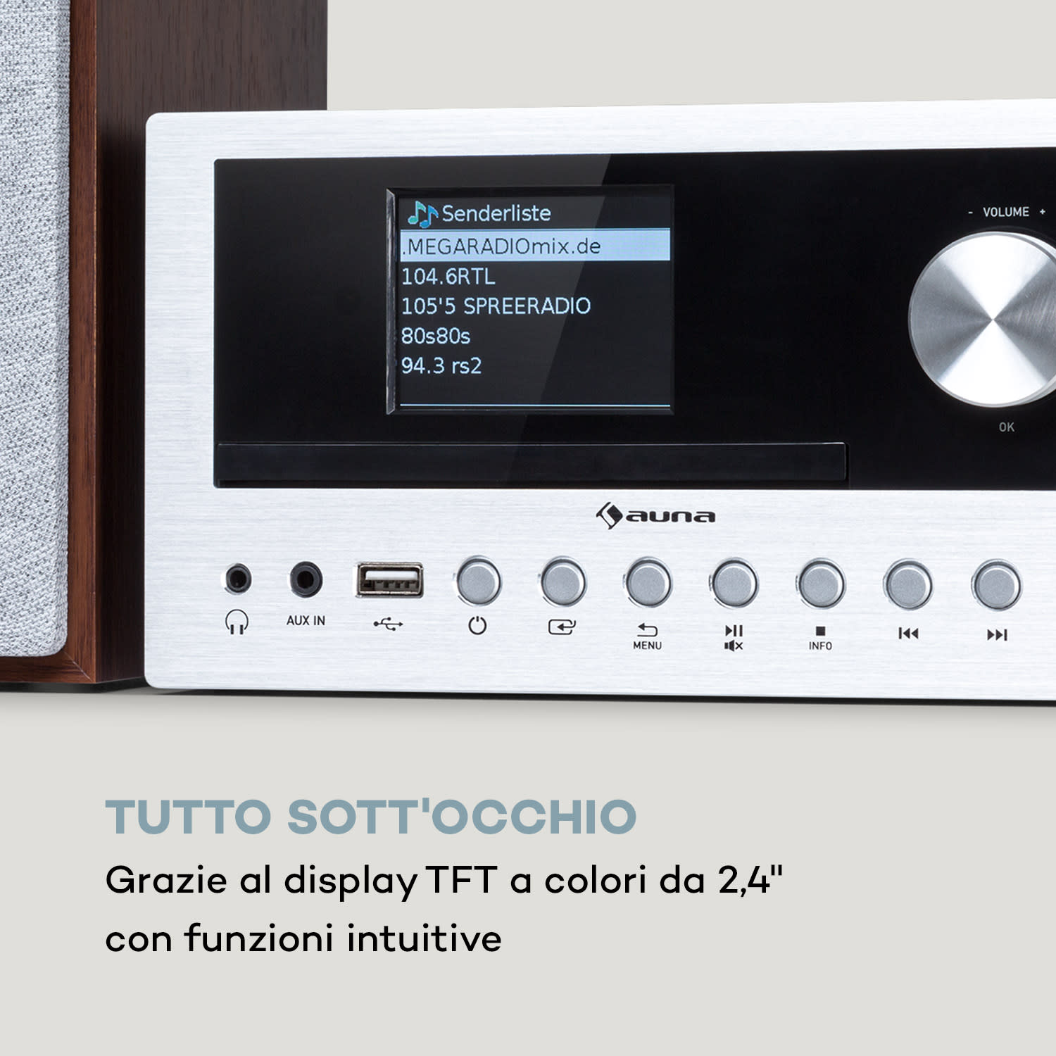 Collegare il sistema Stereo 40 Watt max. Internet/DAB+/ FM Radio Lettore CD Noce