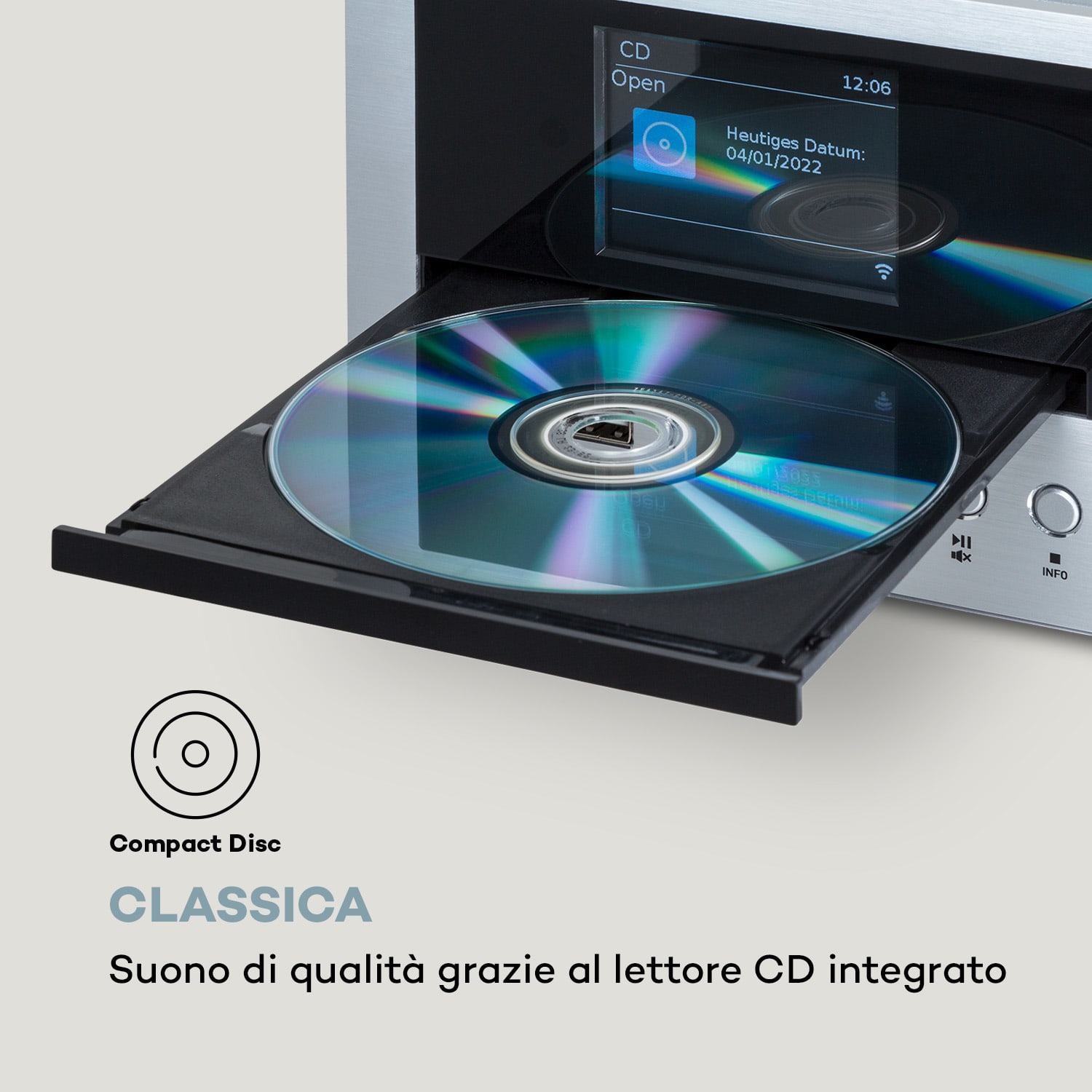 Collegare il sistema Stereo 40 Watt max. Internet/DAB+/ FM Radio Lettore CD Noce