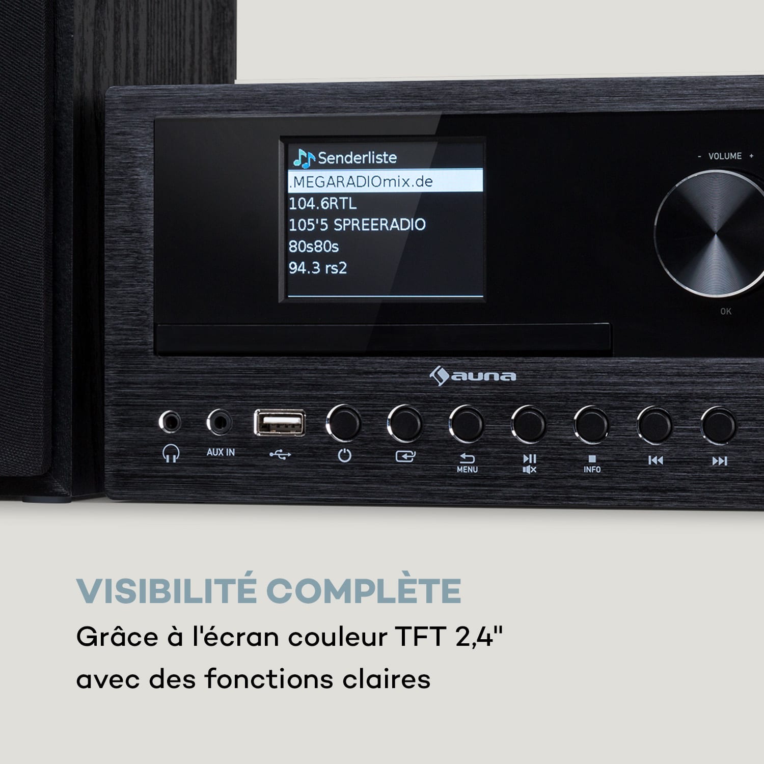 Connect System stereo-installatie 40 watt max. internet/DAB+/FM-radio cd-speler Black Wood