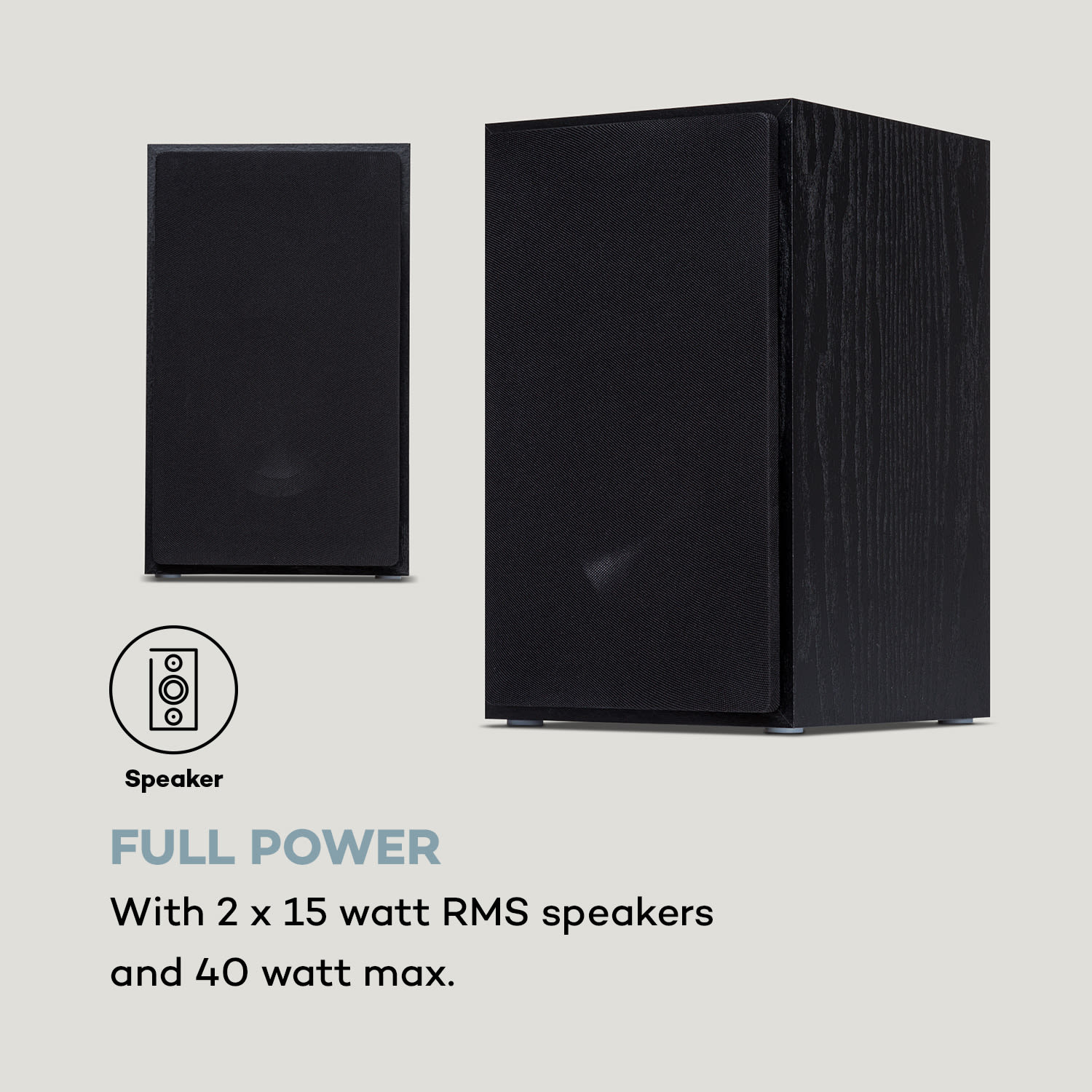Connect System Stereo, max. 40 W, Internet/DAB+/FM rádio, CD přehrávač Černé dřevo