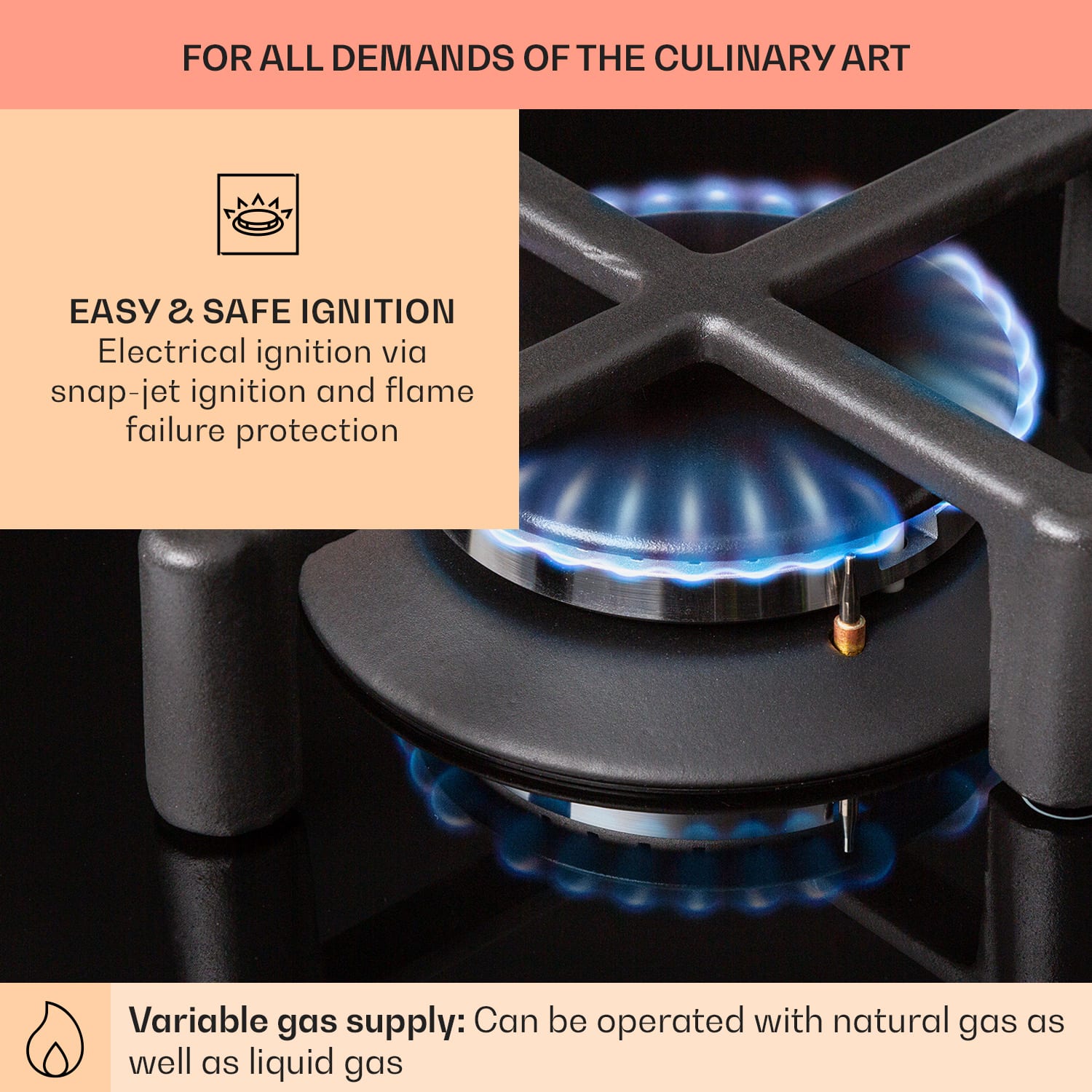 Illuminosa Domino Газов плот, 2 котлона, сабаф котлони, стъклокерамична повърхност 