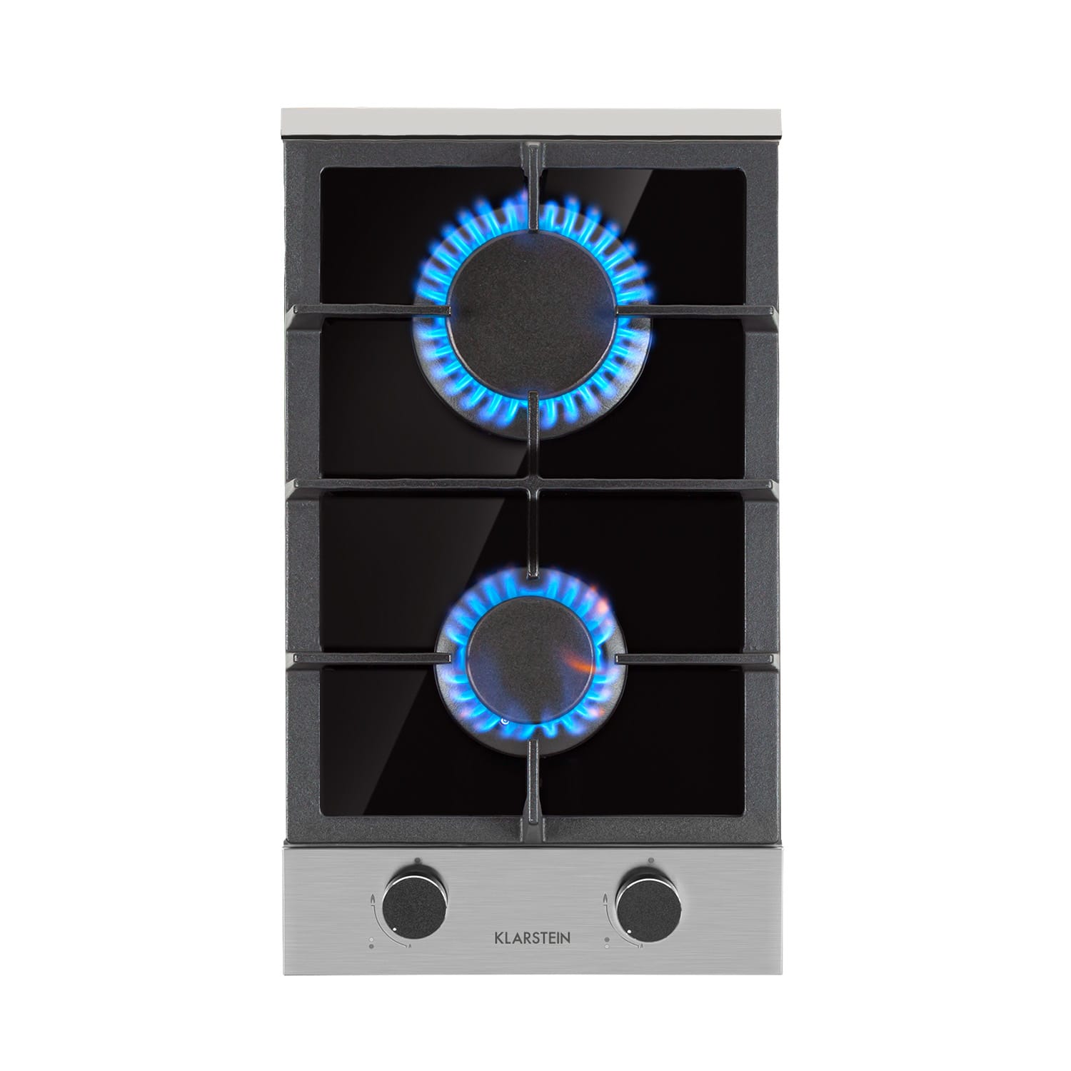 Illuminosa Domino Placa de gas 2 quemadores Sabaf vitrocerámica 30 cm | Cristal | Negro