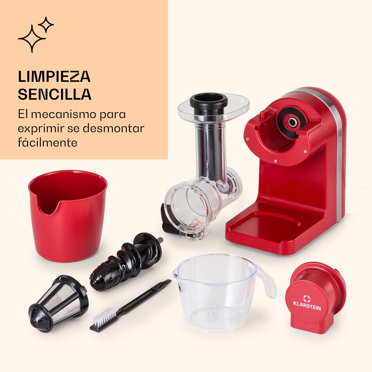 Exprimidor Bella Elegance 200 W 400 ml sin BPA Rojo