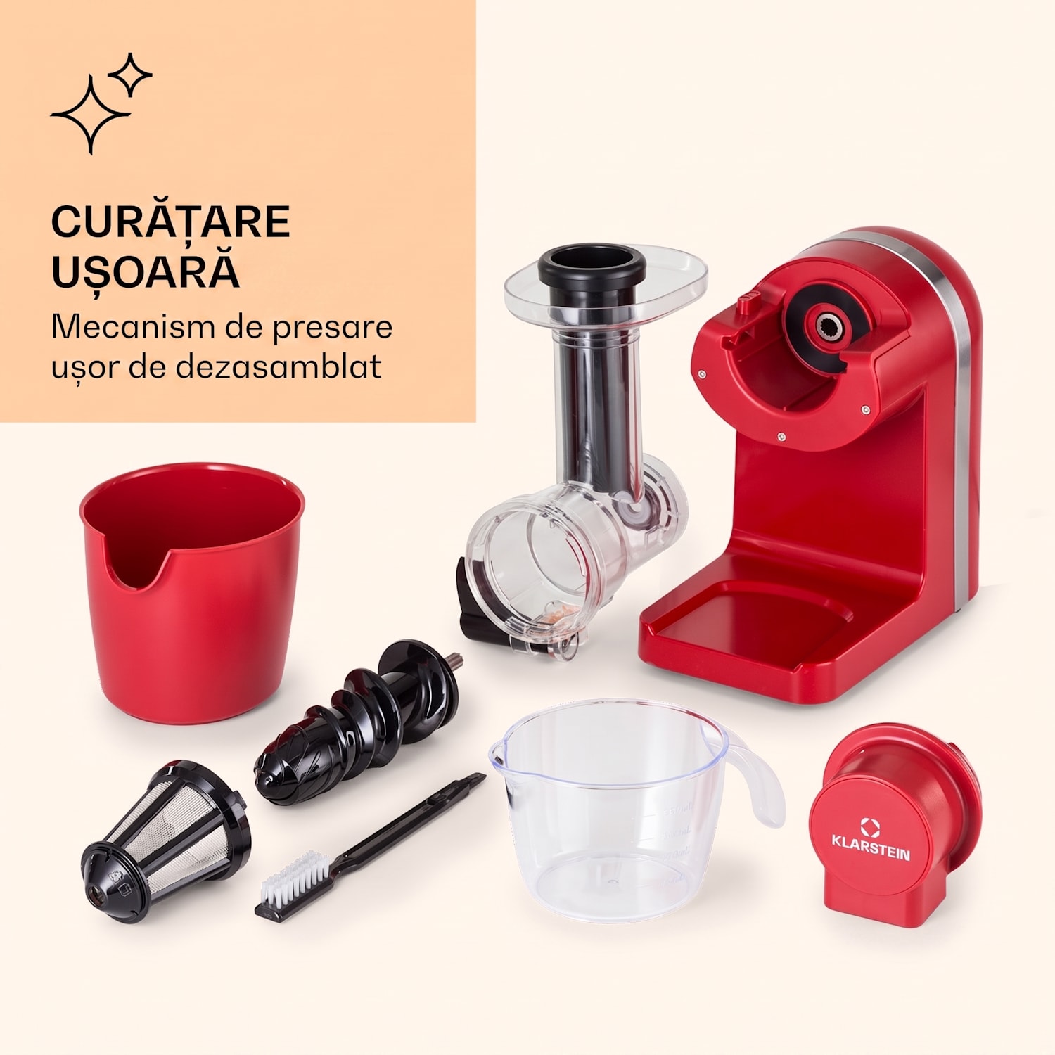 Bella Elegance, storcător de fructe, 200 W, 400 ml, fără BPA Roșu