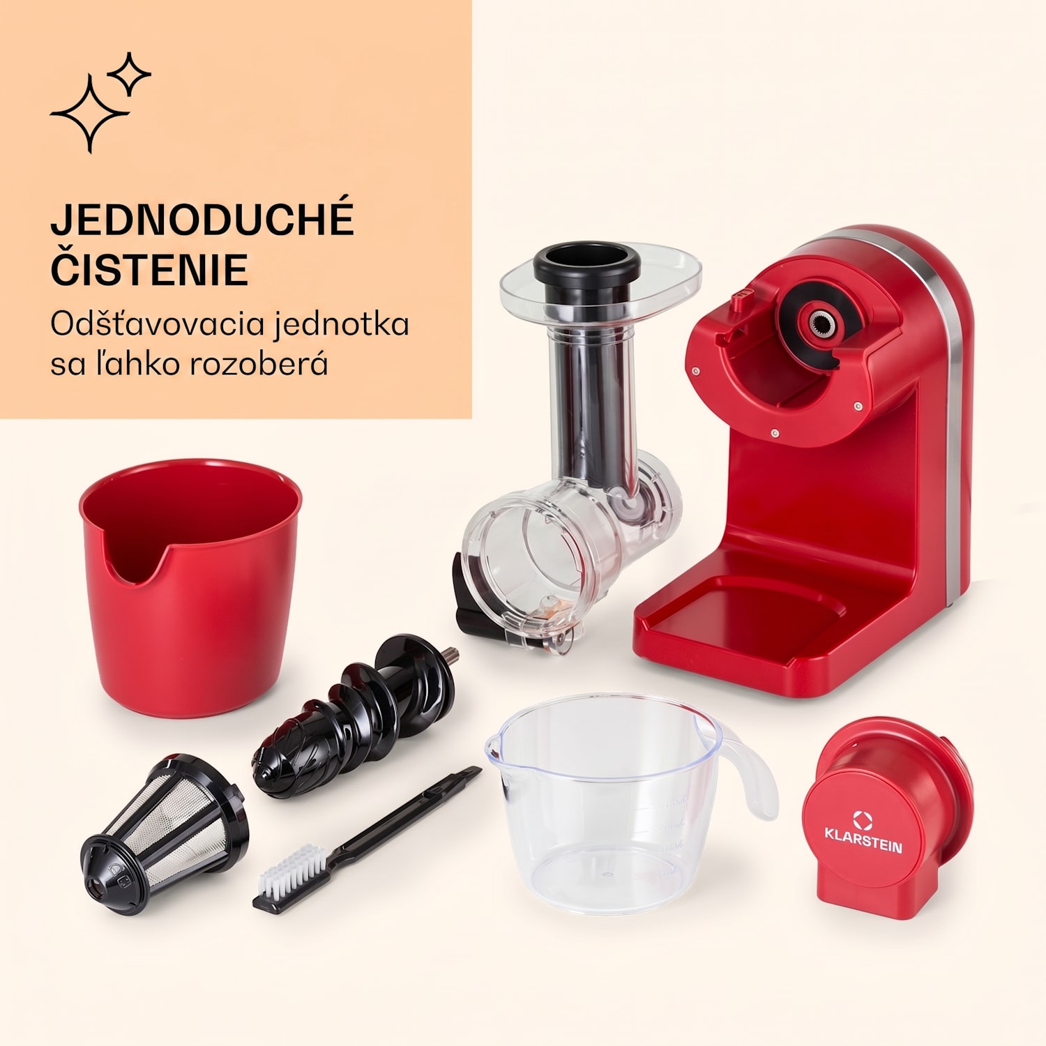 Bella Elegance, odšťavovač, 200 W, 400 ml, bez BPA Červená