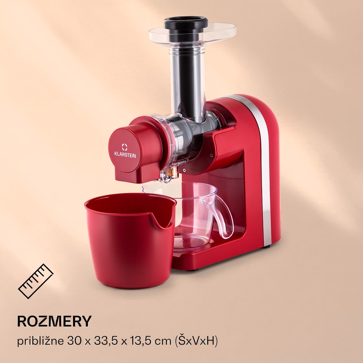 Bella Elegance, odšťavovač, 200 W, 400 ml, bez BPA Červená