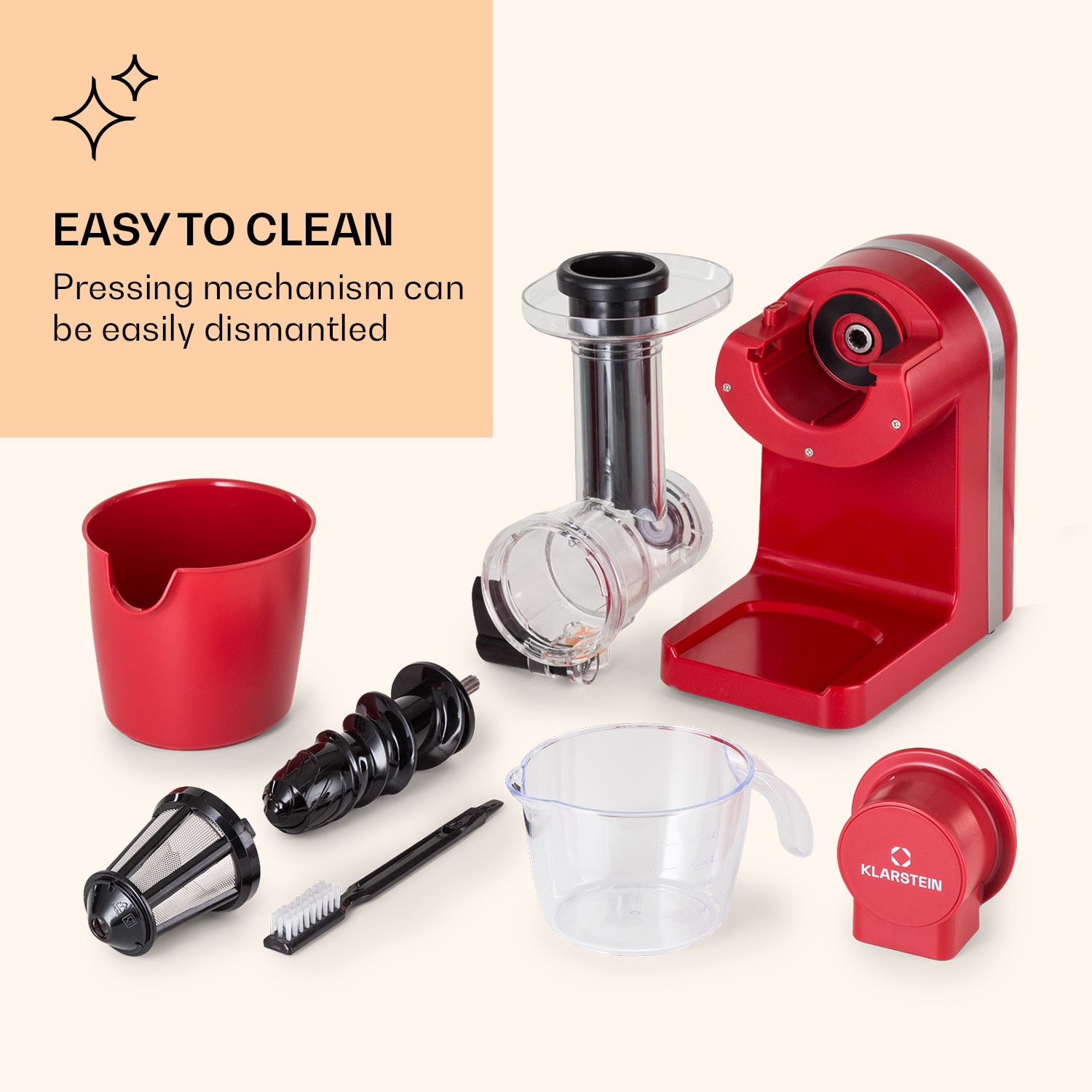 Exprimidor Bella Elegance 200 W 400 ml sin BPA Rojo