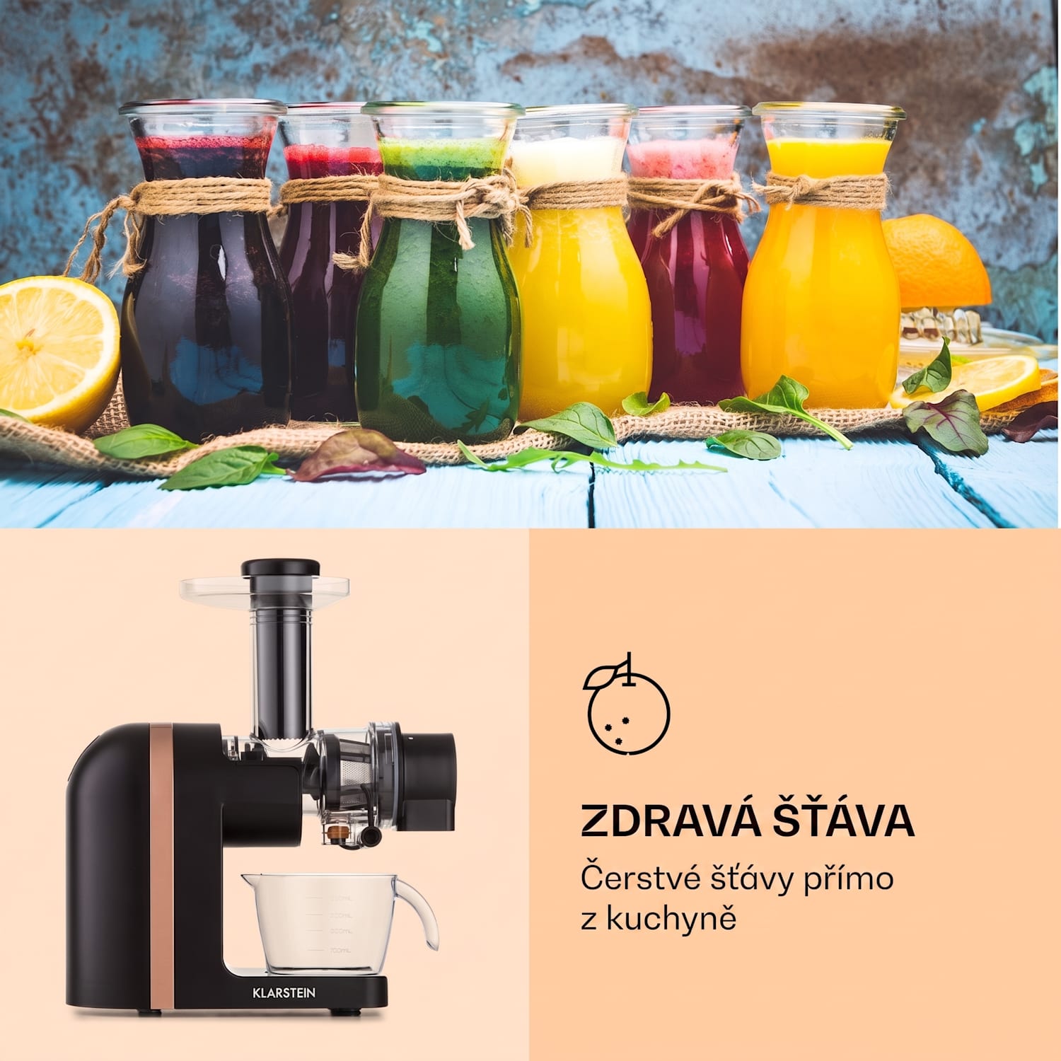 Bella Elegance, odšťavňovač, 200 W, 400 ml, bez BPA Černá