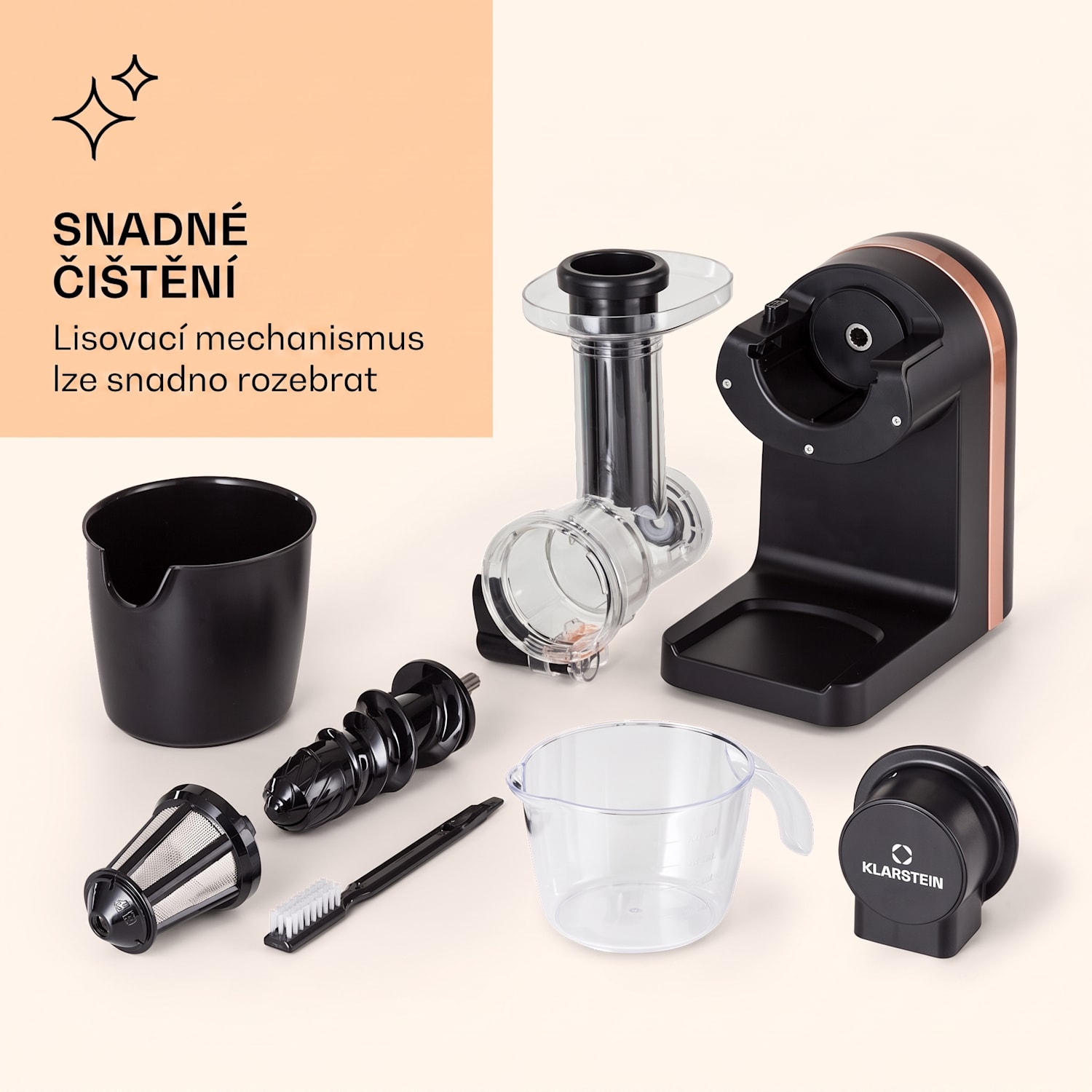 Bella Elegance, odšťavňovač, 200 W, 400 ml, bez BPA Černá