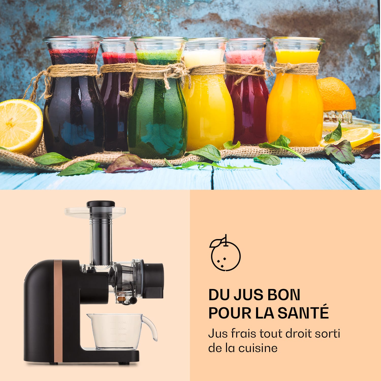 Extracteur de jus Bella Elegance 200 W 400 ml sans BPA Noir