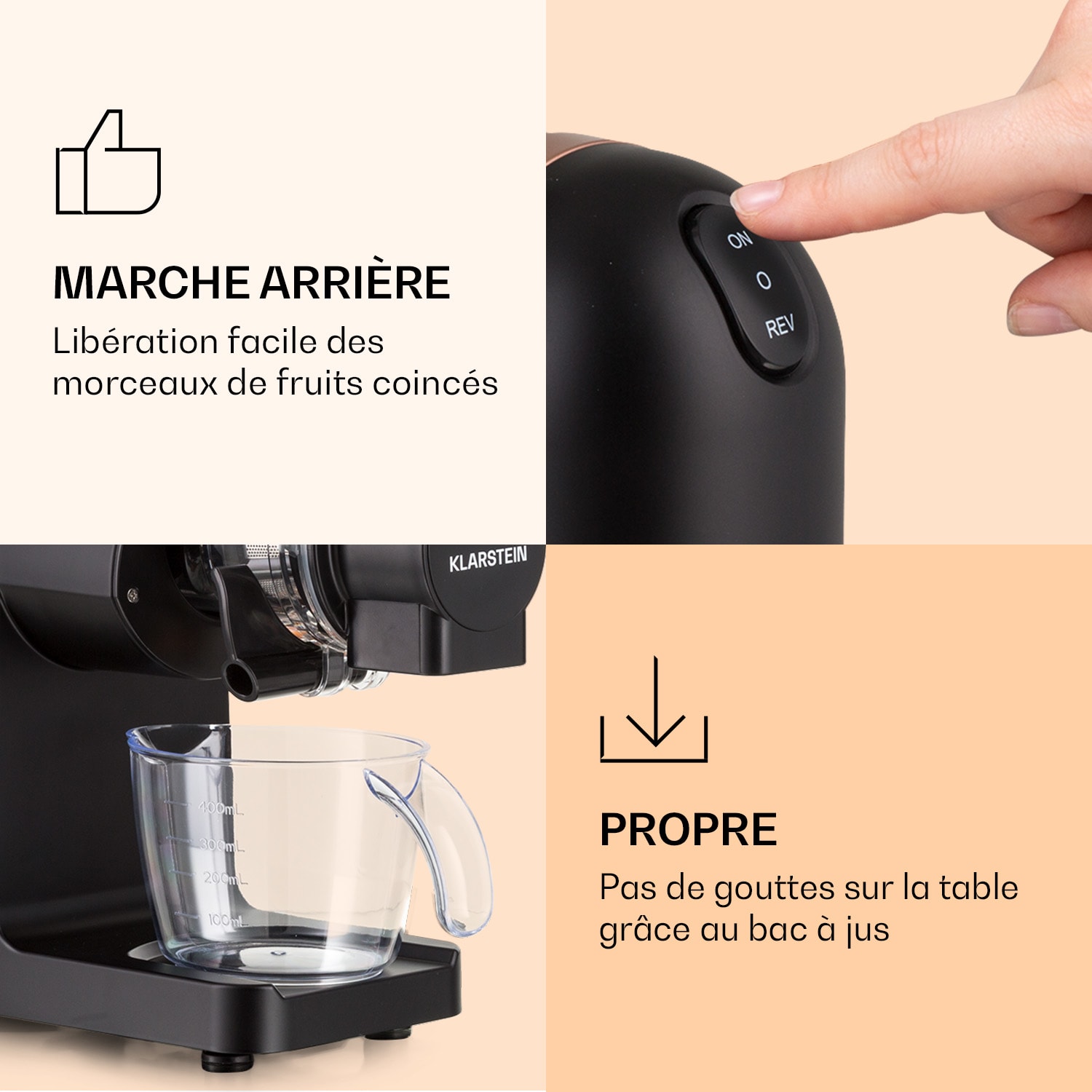 Extracteur de jus Bella Elegance 200 W 400 ml sans BPA Noir