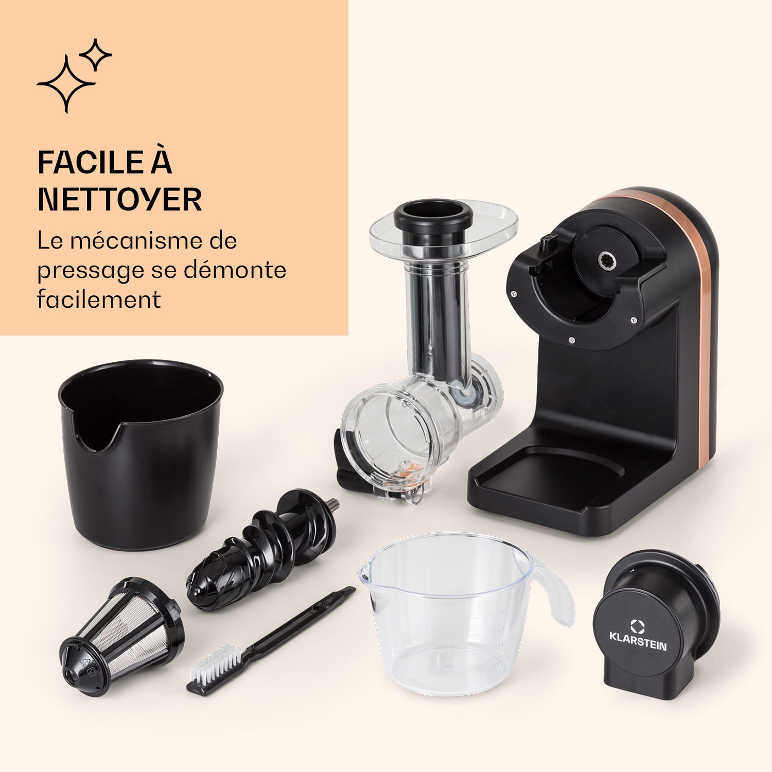 Extracteur de jus Bella Elegance 200 W 400 ml sans BPA Noir
