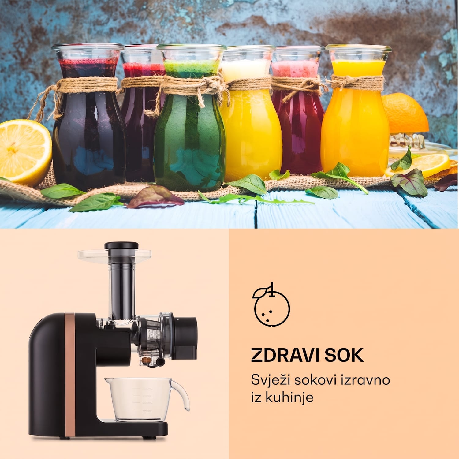 Bella Elegance, sokovnik, 200 W, 400 ml, bez BPA Crna