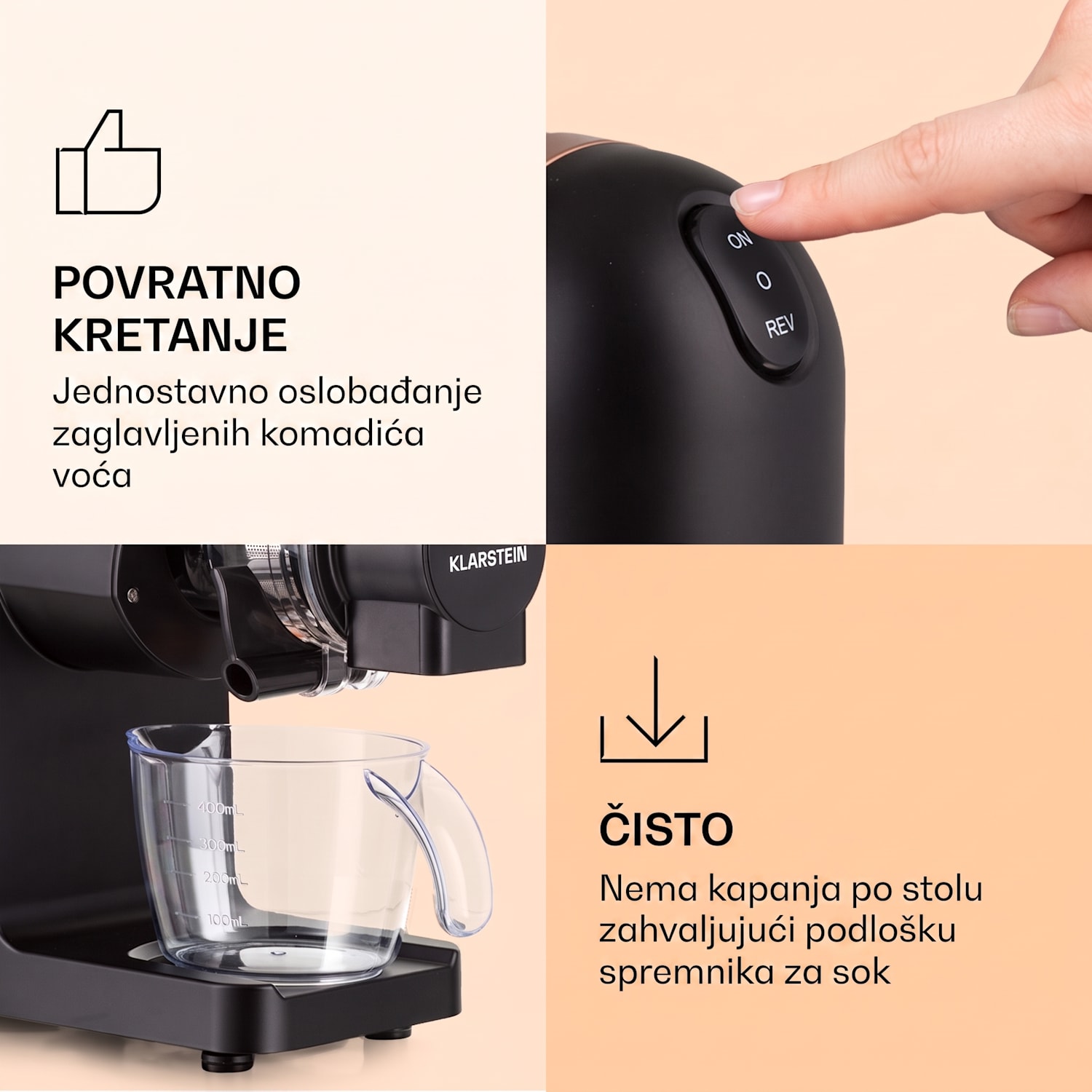 Bella Elegance, sokovnik, 200 W, 400 ml, bez BPA Crna