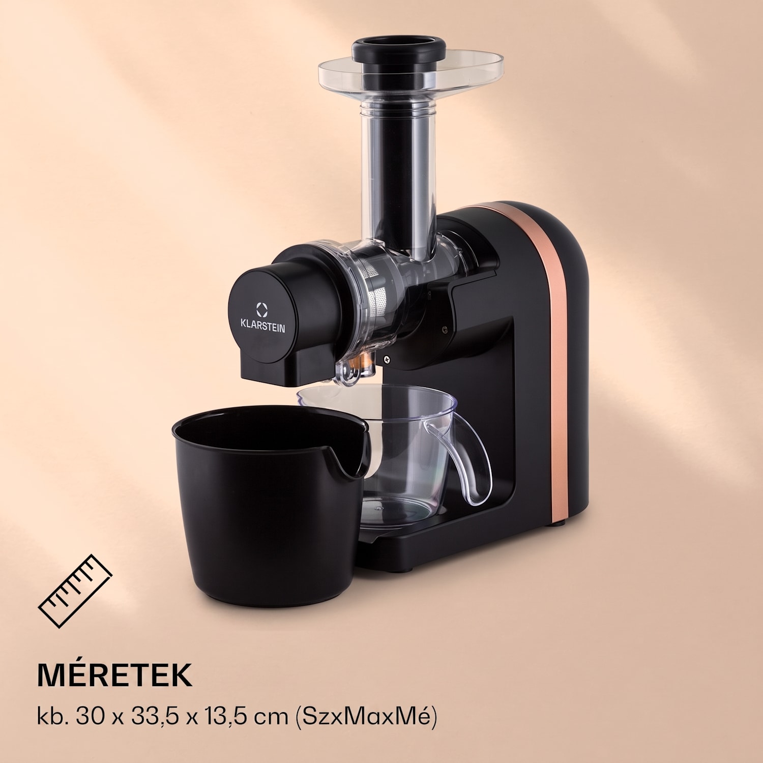 Bella Elegance, gyümölcscentrifuga, 200 W, 400 ml, BPA mentes Fekete